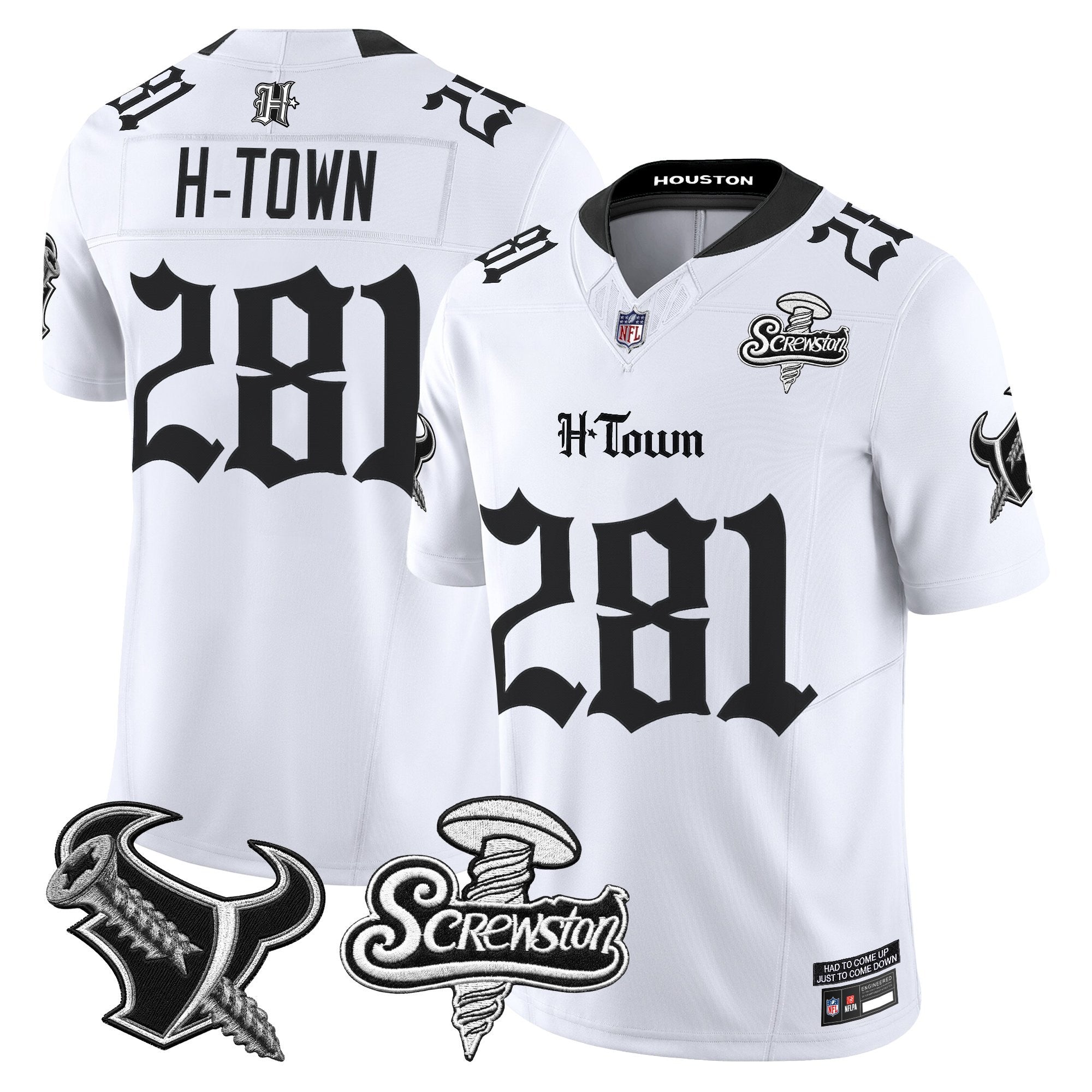 Men's Houston Texans DJ Screw Vapor Limited Jersey - Gothic Edition - All Stitched
