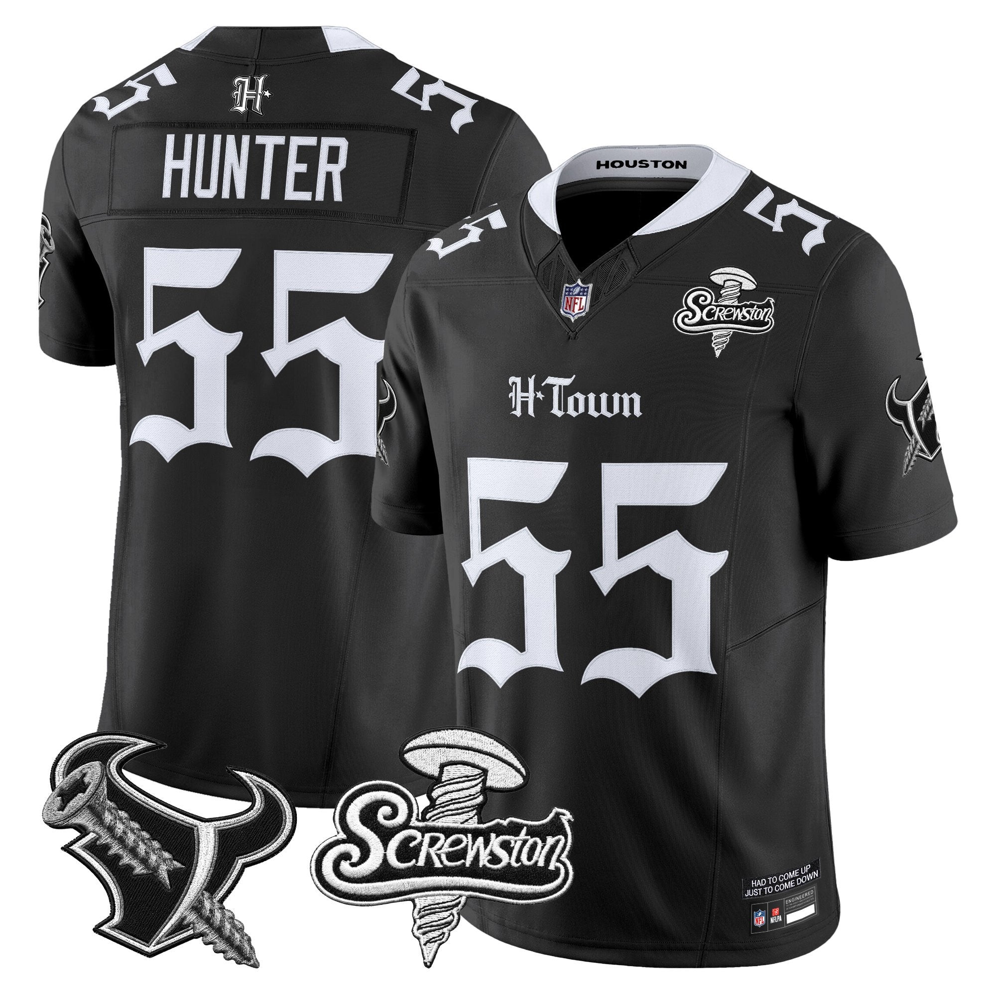 Men's Houston Texans DJ Screw Vapor Limited Jersey - Gothic Edition - All Stitched