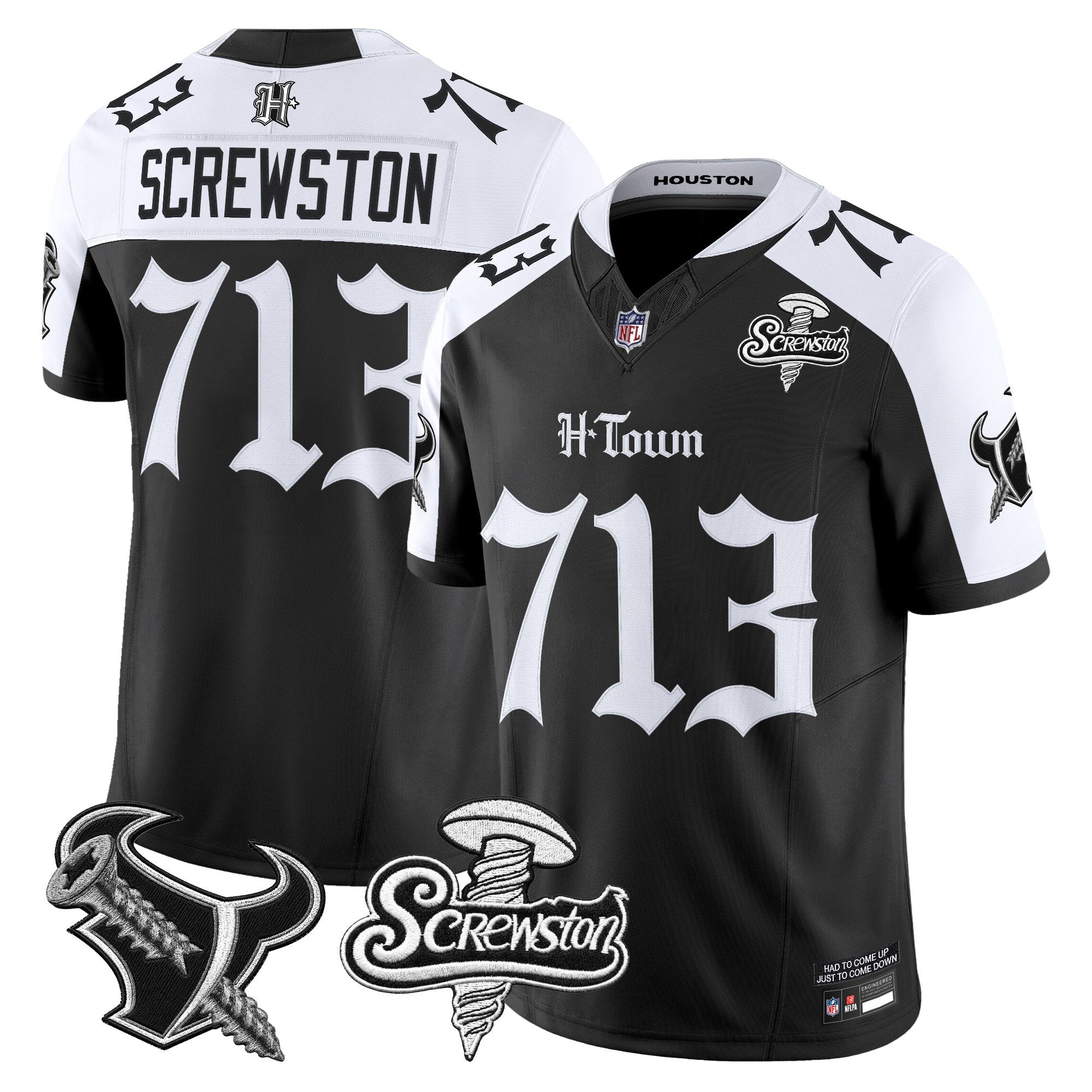 Men's Houston Texans DJ Screw Vapor Limited Jersey - Gothic Edition - All Stitched