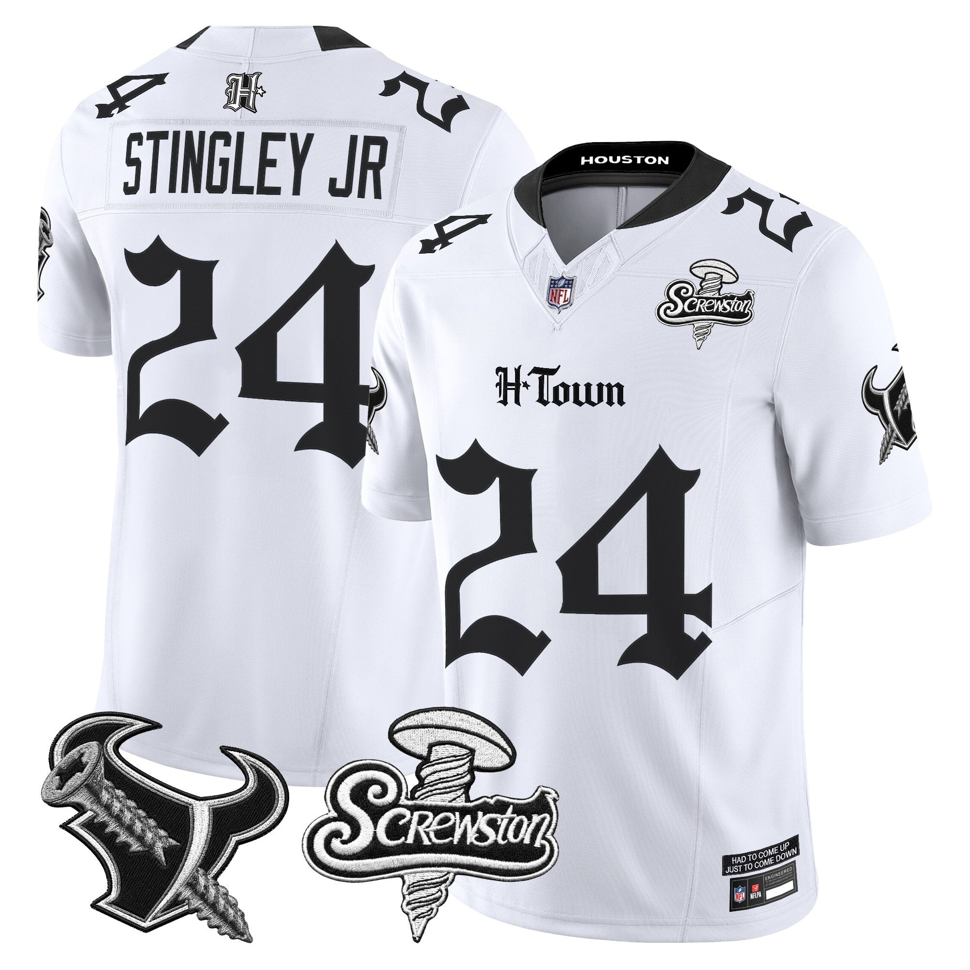 Men's Houston Texans DJ Screw Vapor Limited Jersey - Gothic Edition - All Stitched