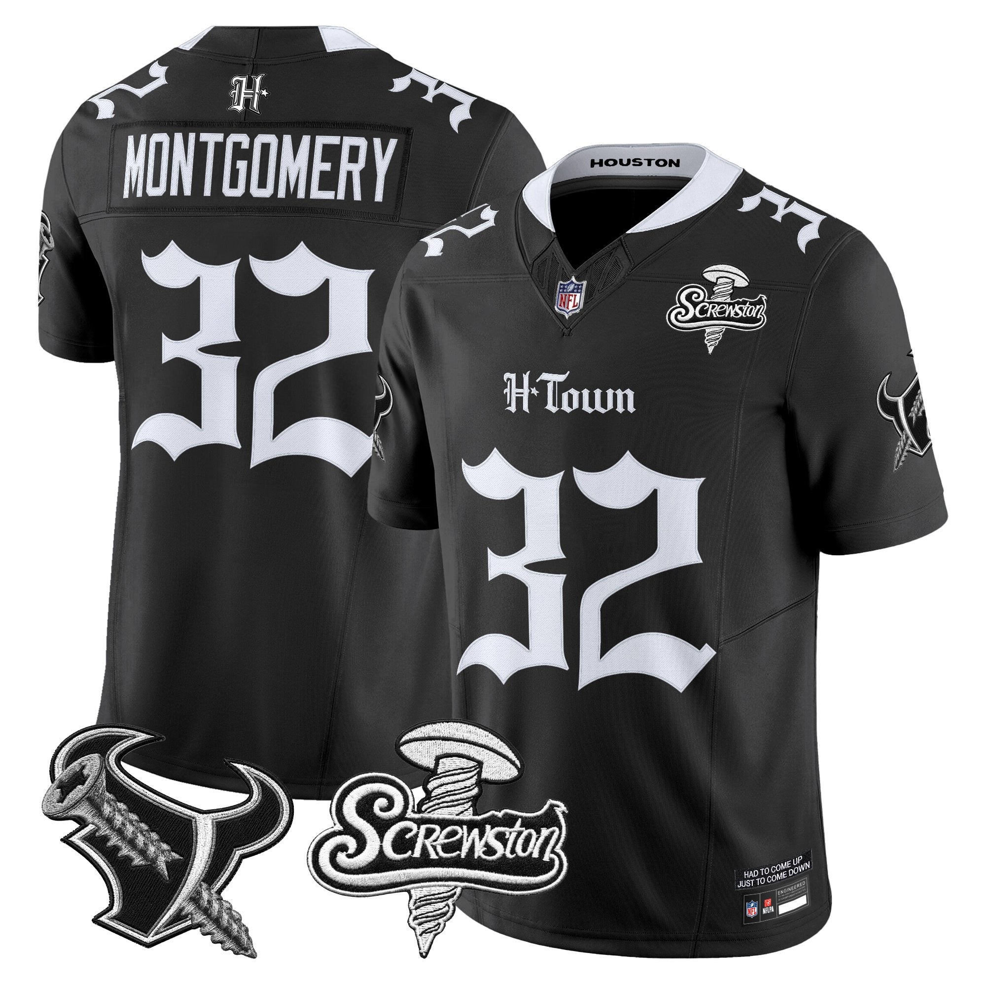 Men's Houston Texans DJ Screw Vapor Limited Jersey - Gothic Edition - All Stitched