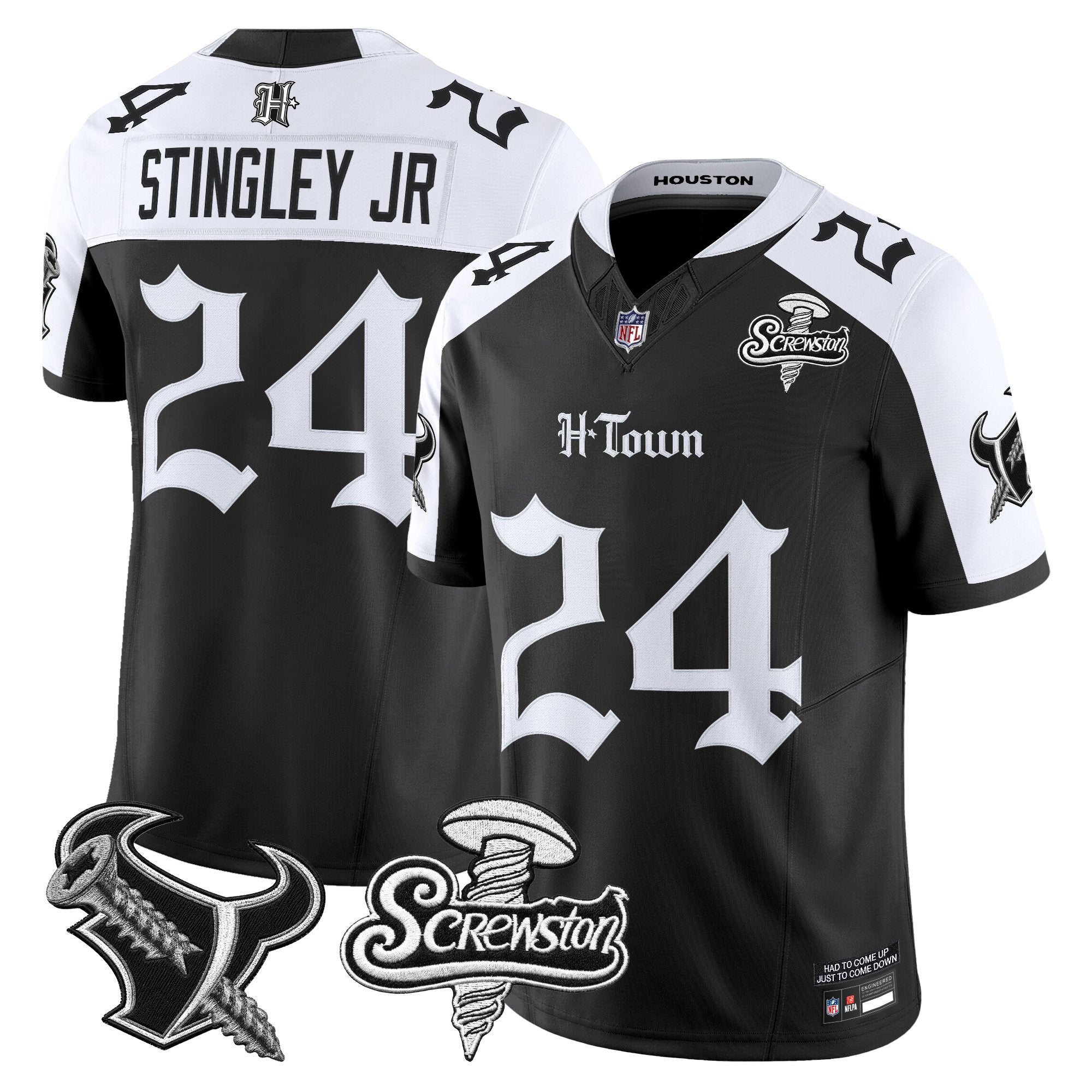 Men's Houston Texans DJ Screw Vapor Limited Jersey - Gothic Edition - All Stitched