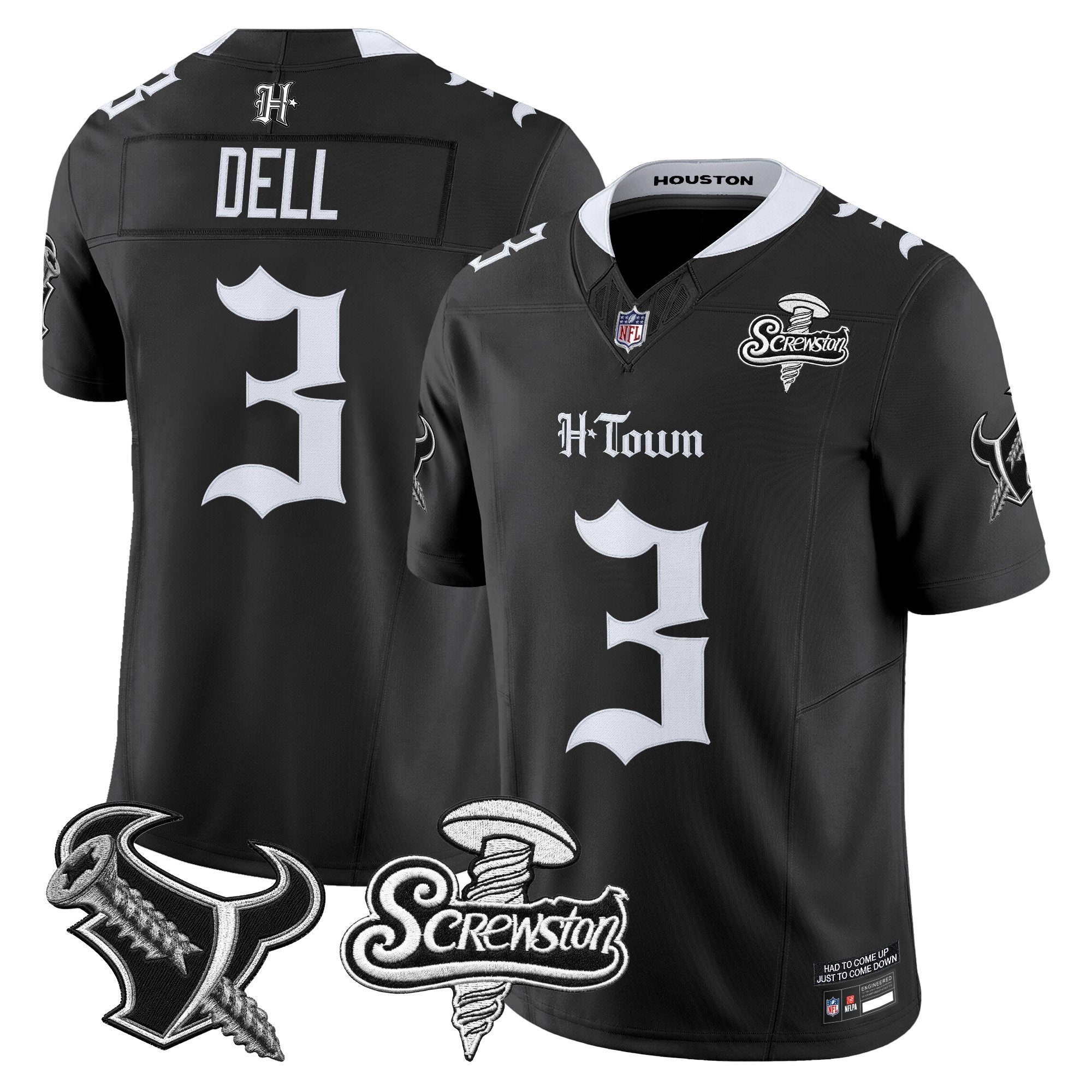 Men's Houston Texans DJ Screw Vapor Limited Jersey - Gothic Edition - All Stitched