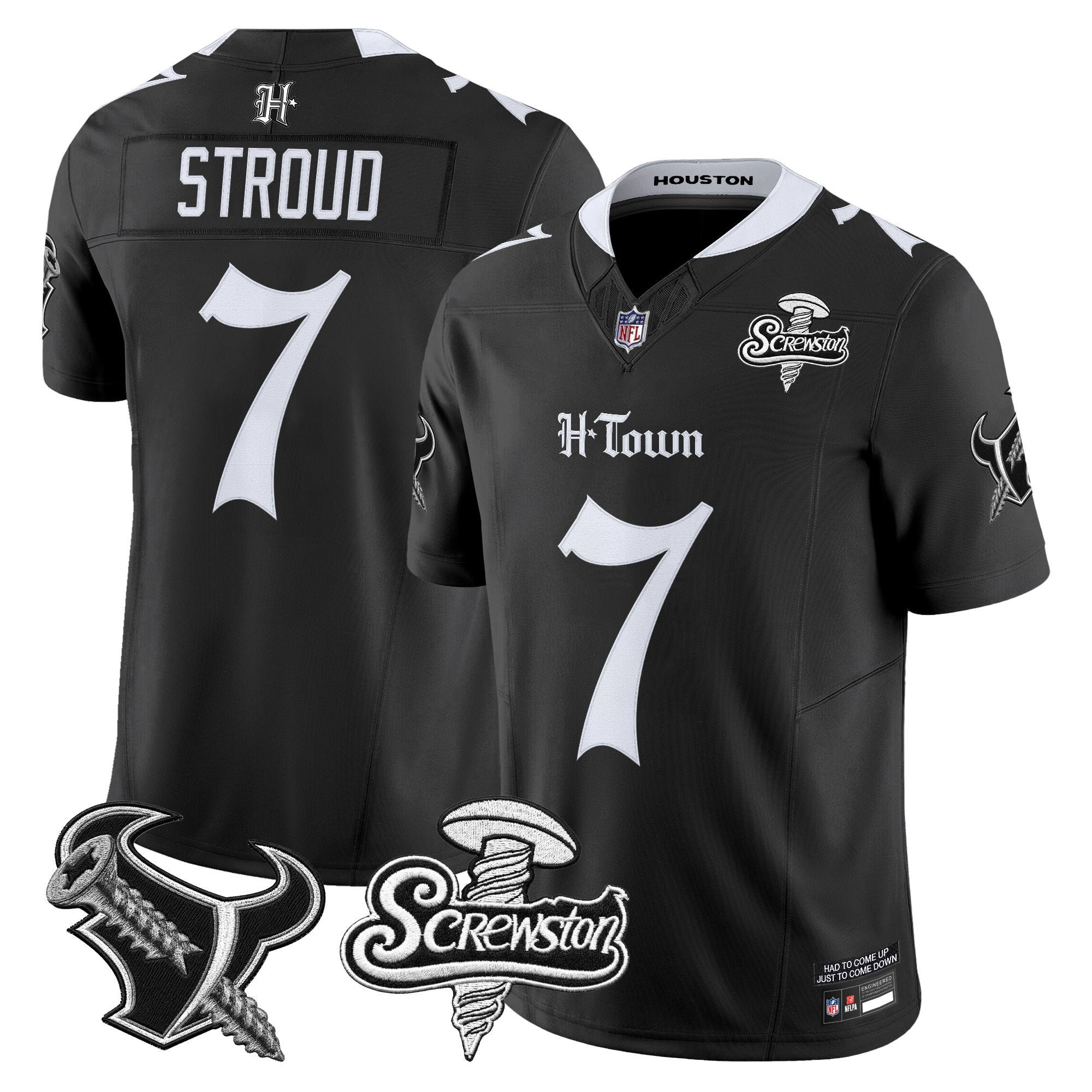 Men's Houston Texans DJ Screw Vapor Limited Jersey - Gothic Edition - All Stitched