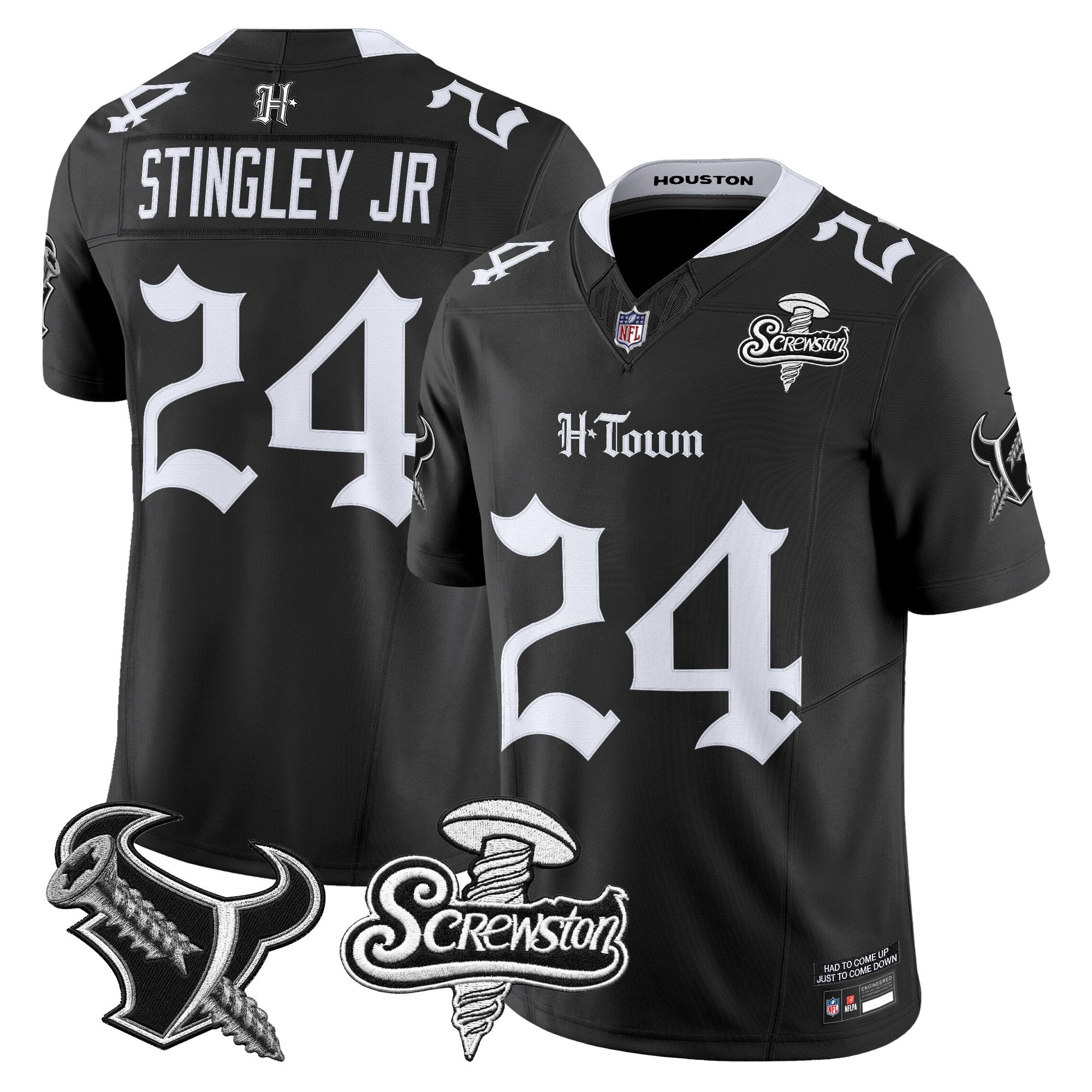 Men's Houston Texans DJ Screw Vapor Limited Jersey - Gothic Edition - All Stitched