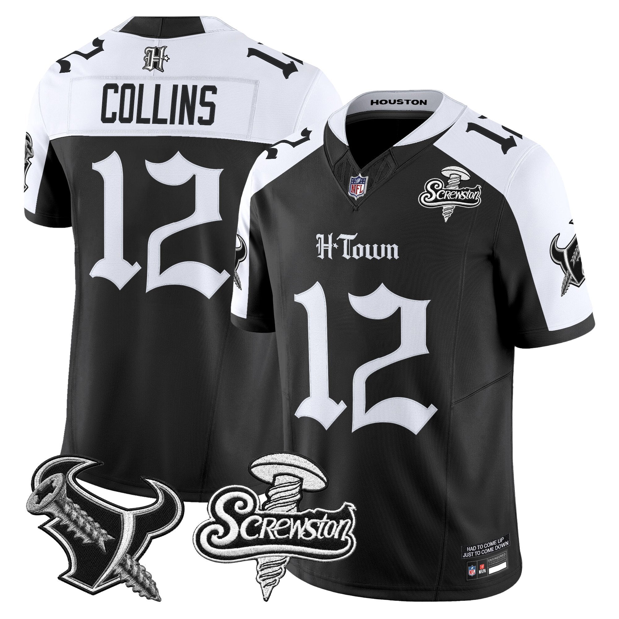 Men's Houston Texans DJ Screw Vapor Limited Jersey - Gothic Edition - All Stitched
