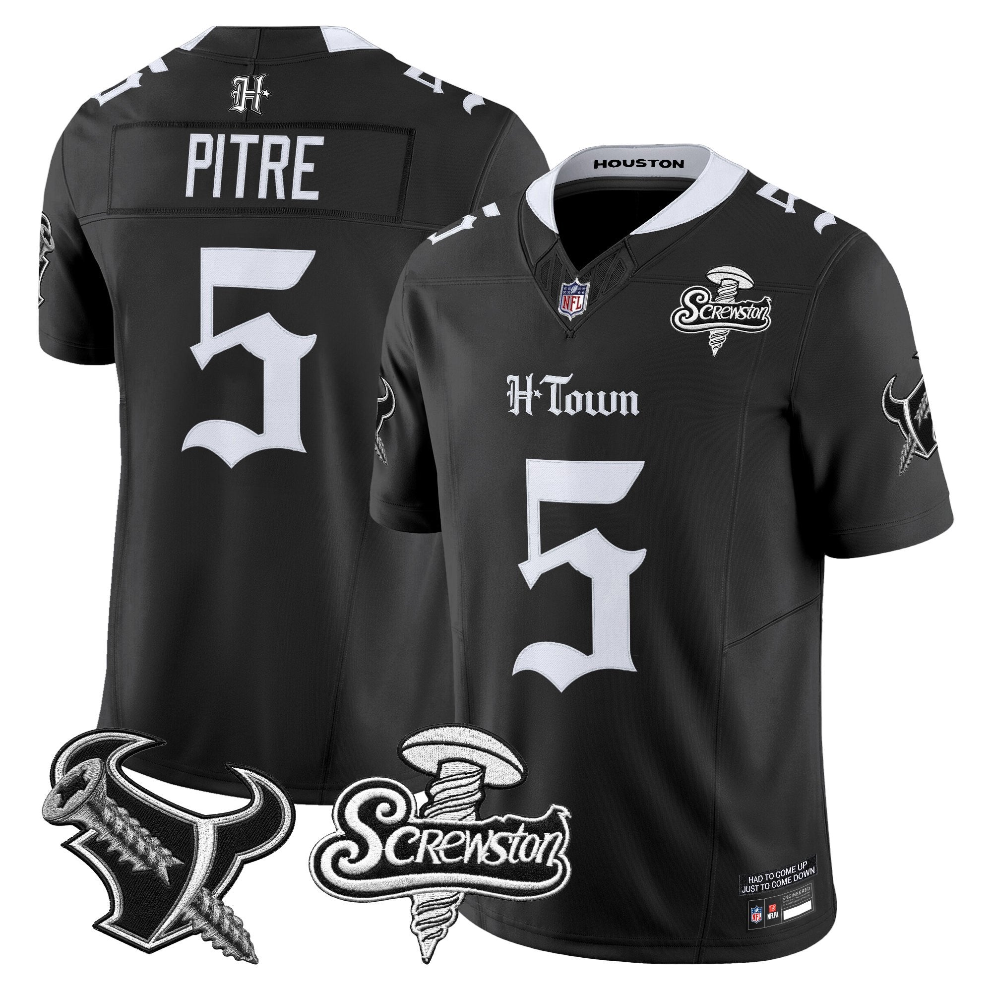 Men's Houston Texans DJ Screw Vapor Limited Jersey - Gothic Edition - All Stitched