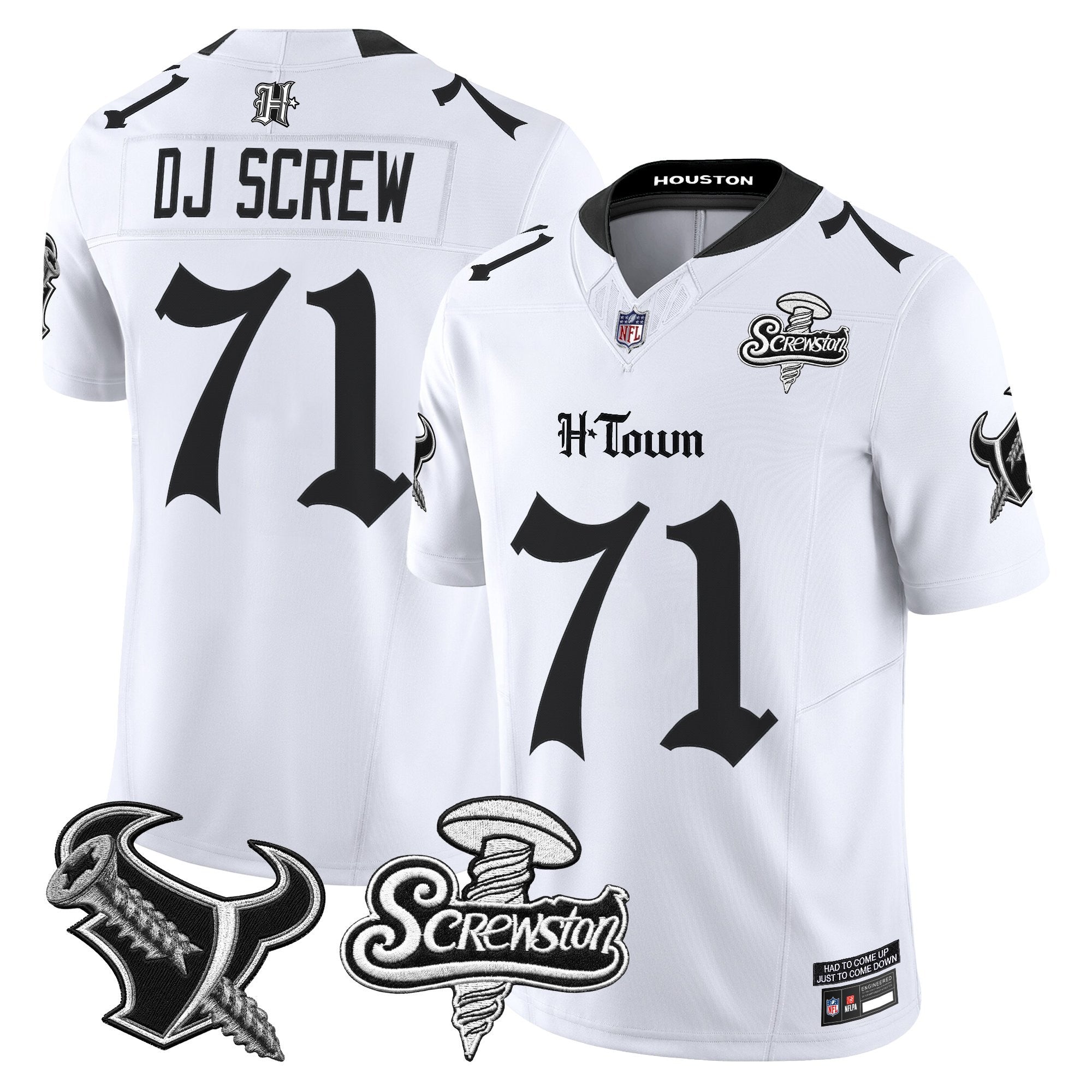 Men's Houston Texans DJ Screw Vapor Limited Jersey - Gothic Edition - All Stitched