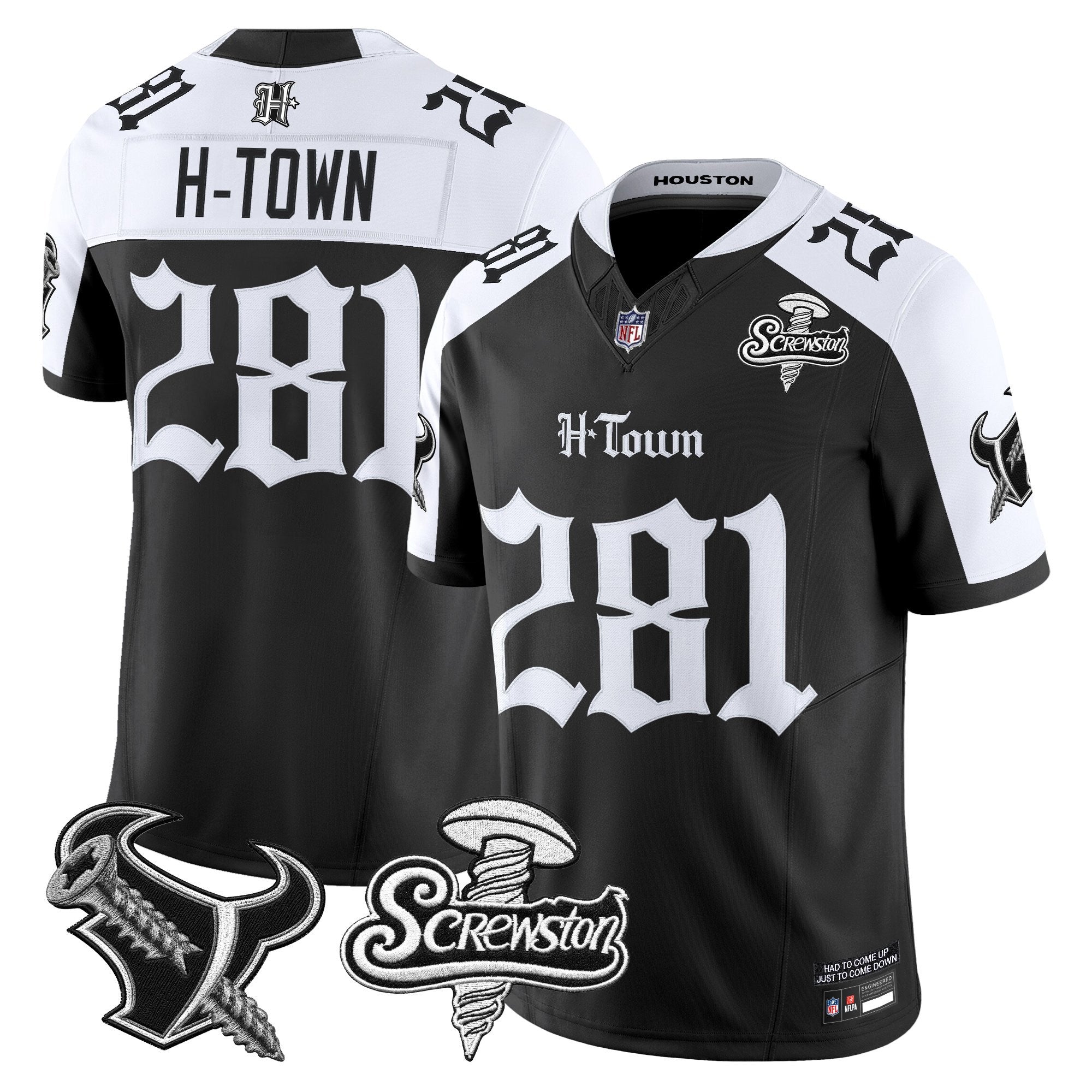 Men's Houston Texans DJ Screw Vapor Limited Jersey - Gothic Edition - All Stitched