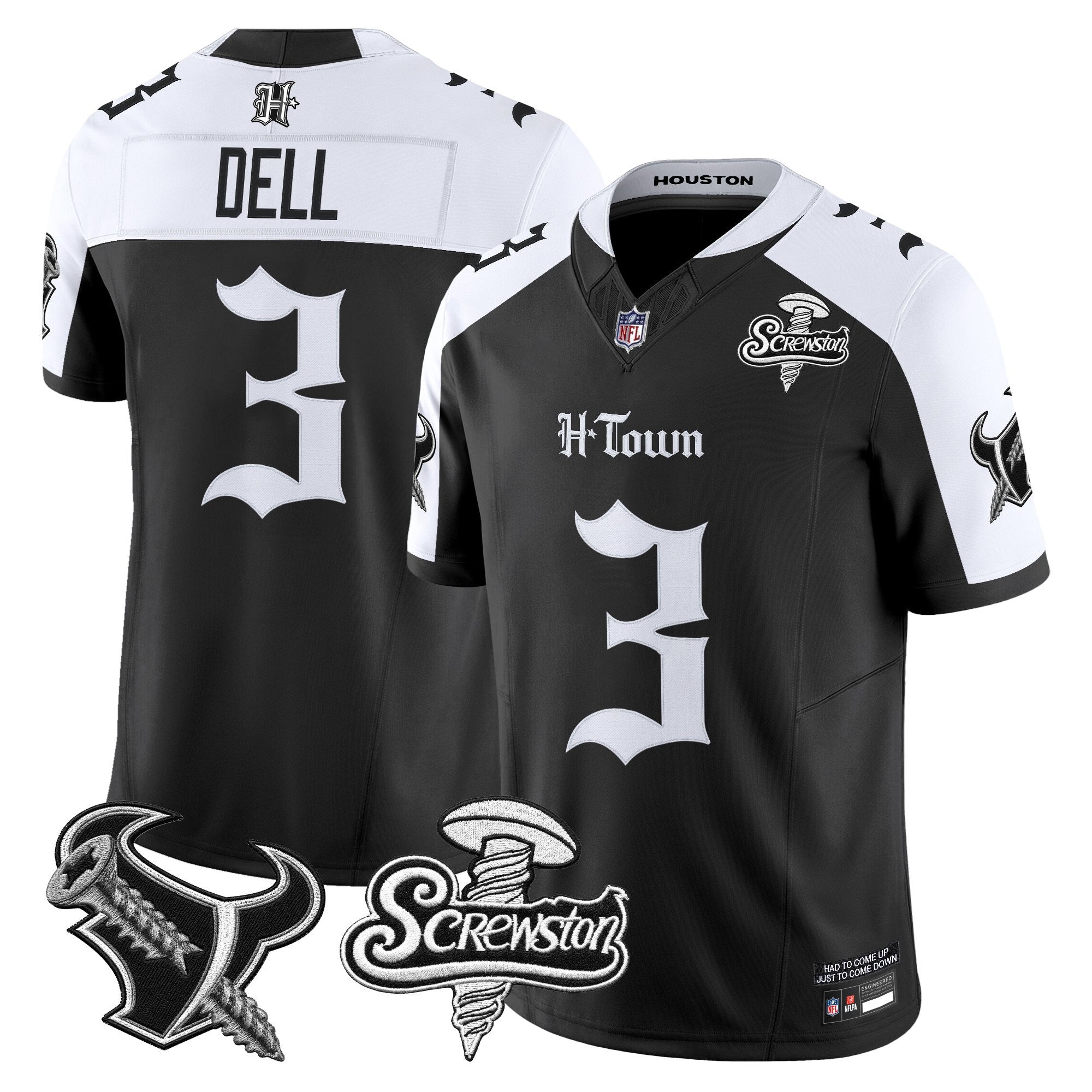 Men's Houston Texans DJ Screw Vapor Limited Jersey - Gothic Edition - All Stitched