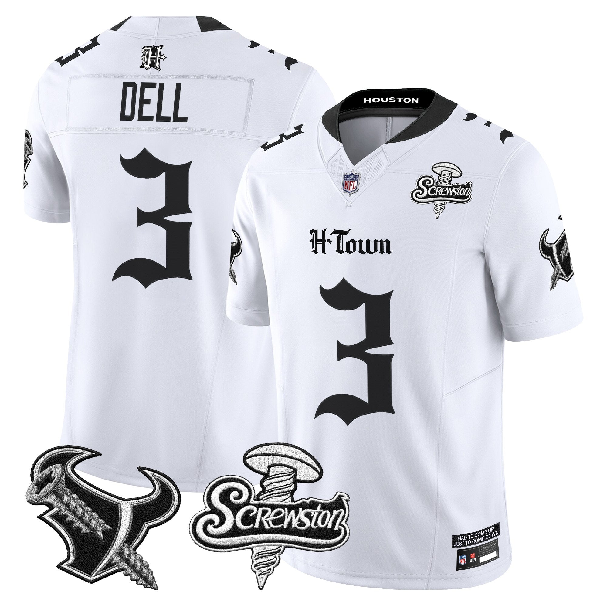 Men's Houston Texans DJ Screw Vapor Limited Jersey - Gothic Edition - All Stitched