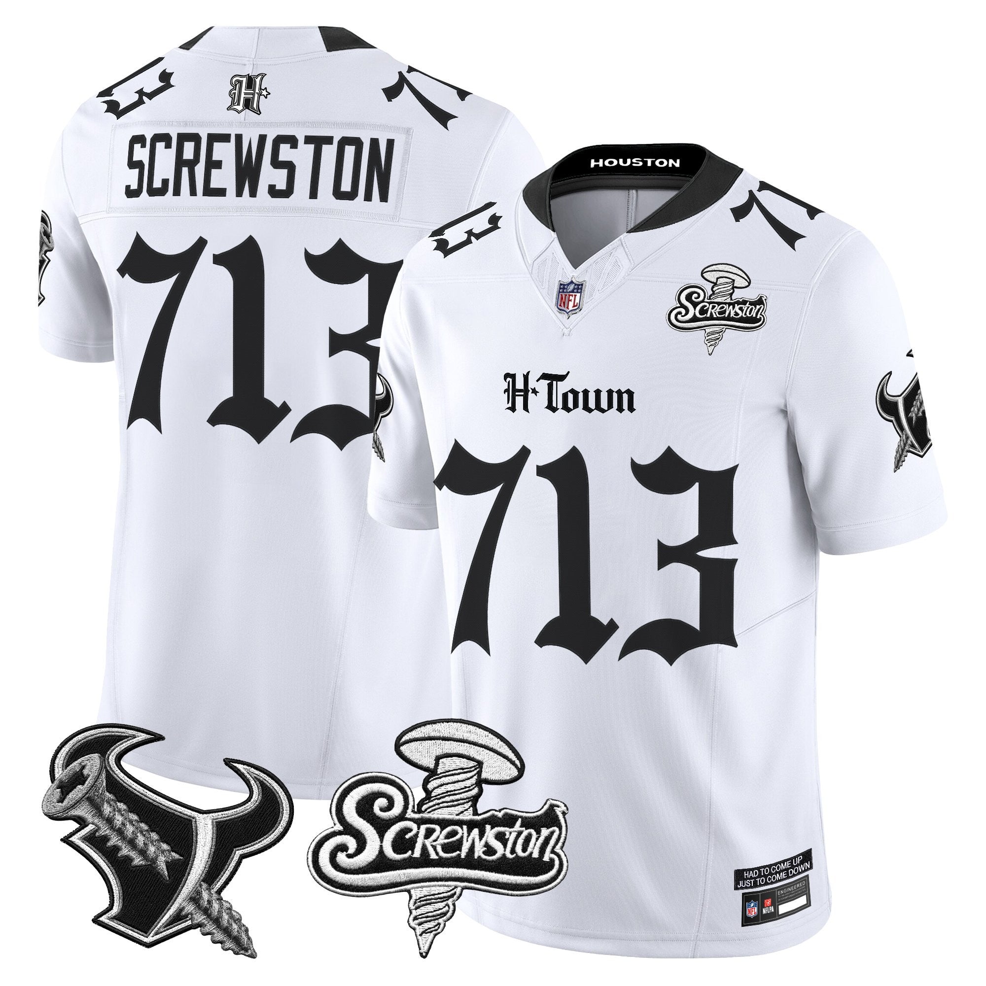 Men's Houston Texans DJ Screw Vapor Limited Jersey - Gothic Edition - All Stitched