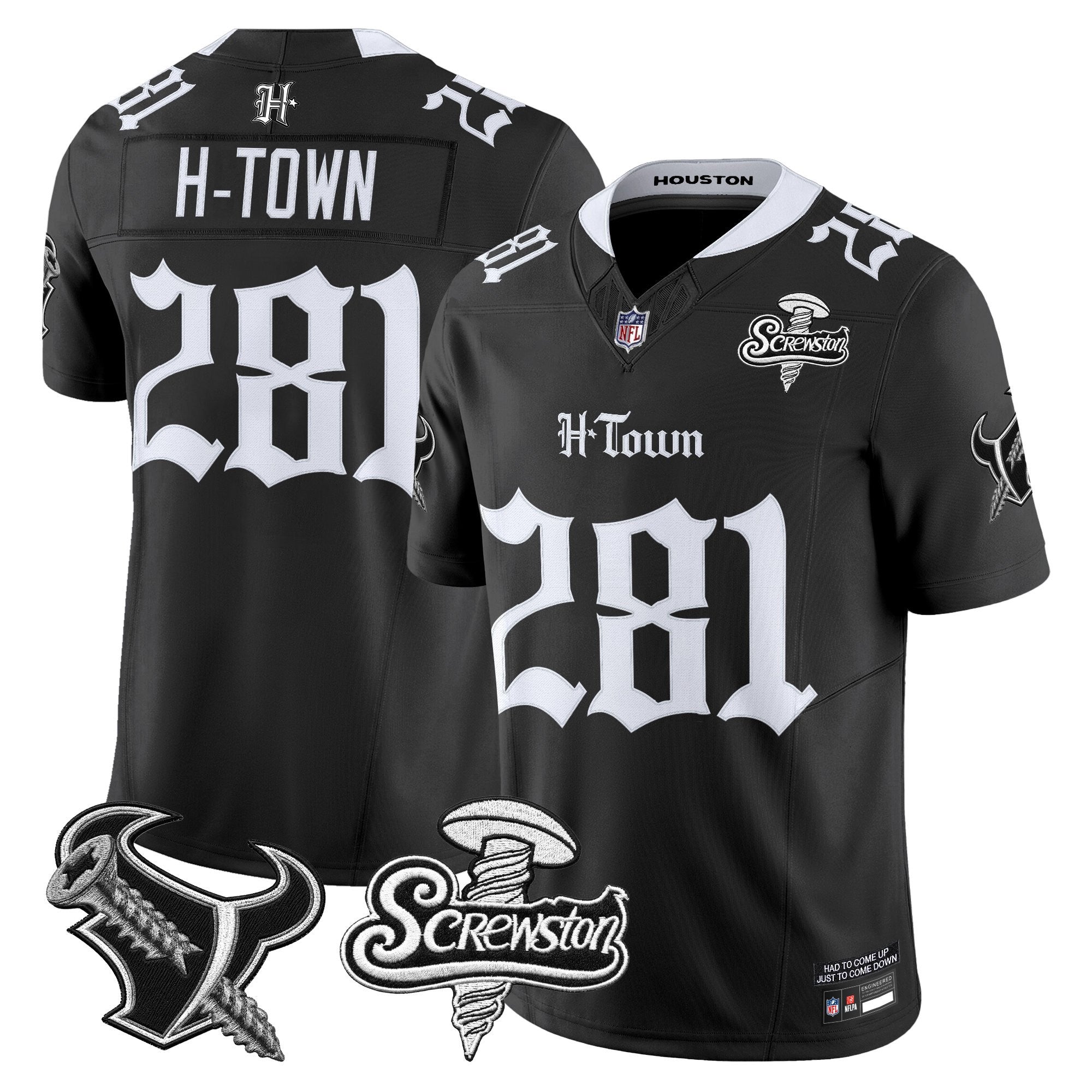 Men's Houston Texans DJ Screw Vapor Limited Jersey - Gothic Edition - All Stitched