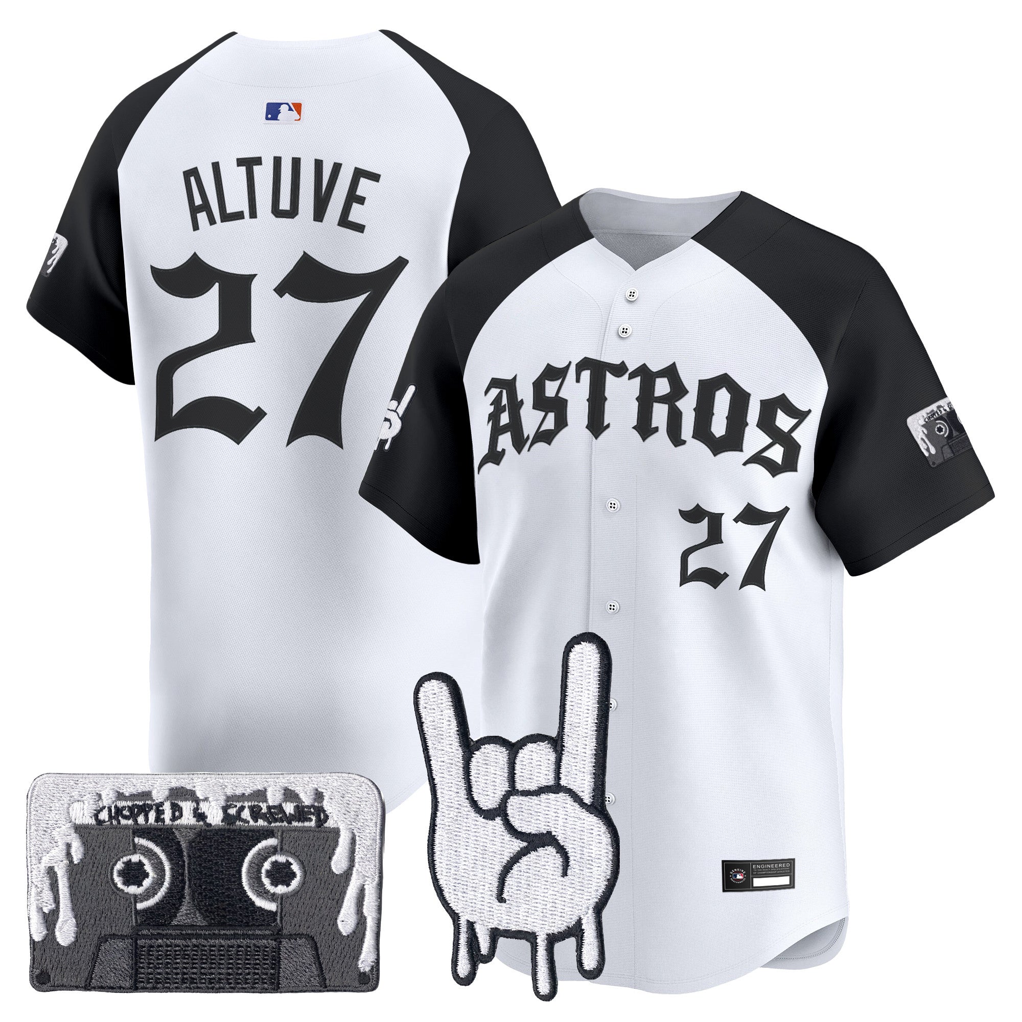 Men's Houston Astros Dj Screw Vapor Premier Limited Jersey - Gothic Edition - All Stitched