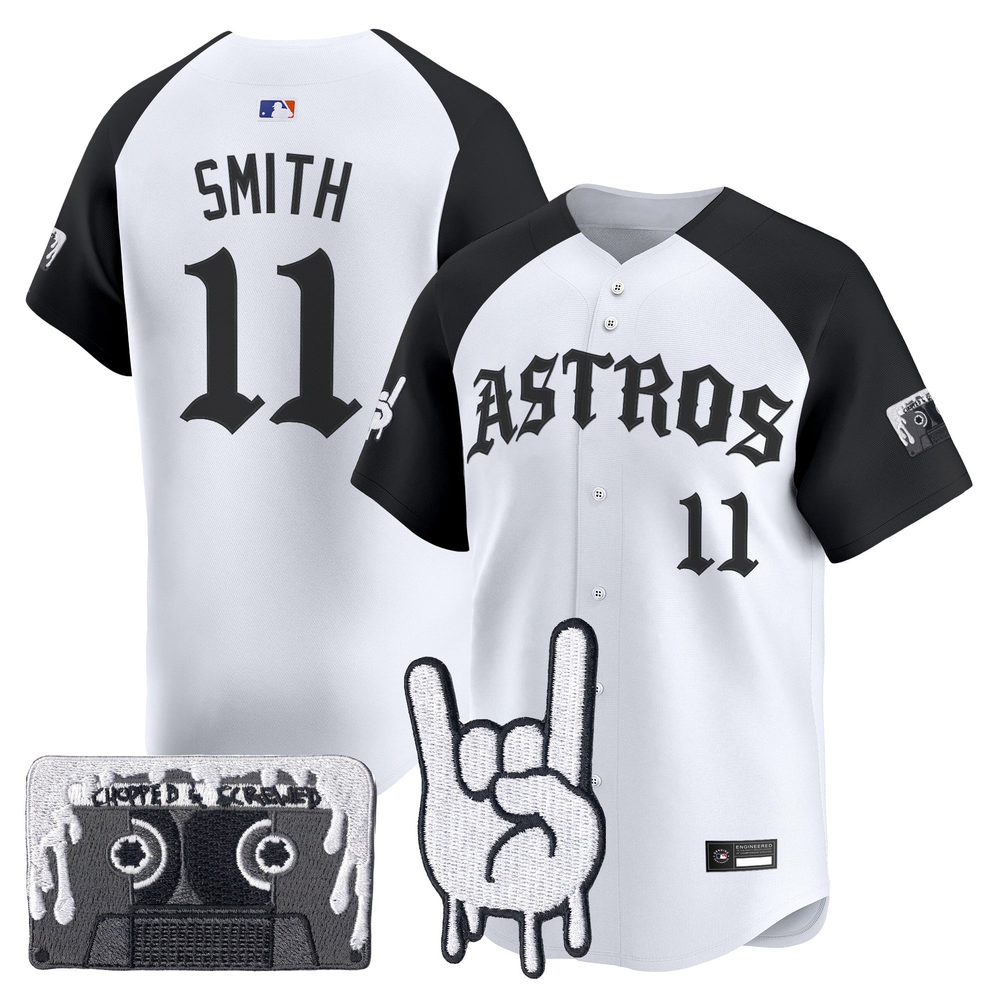 Men's Houston Astros Dj Screw Vapor Premier Limited Jersey - Gothic Edition - All Stitched