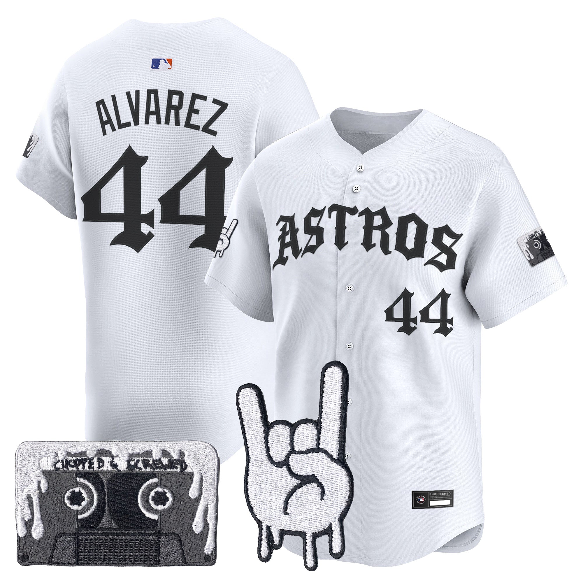 Men's Houston Astros Dj Screw Vapor Premier Limited Jersey - Gothic Edition - All Stitched