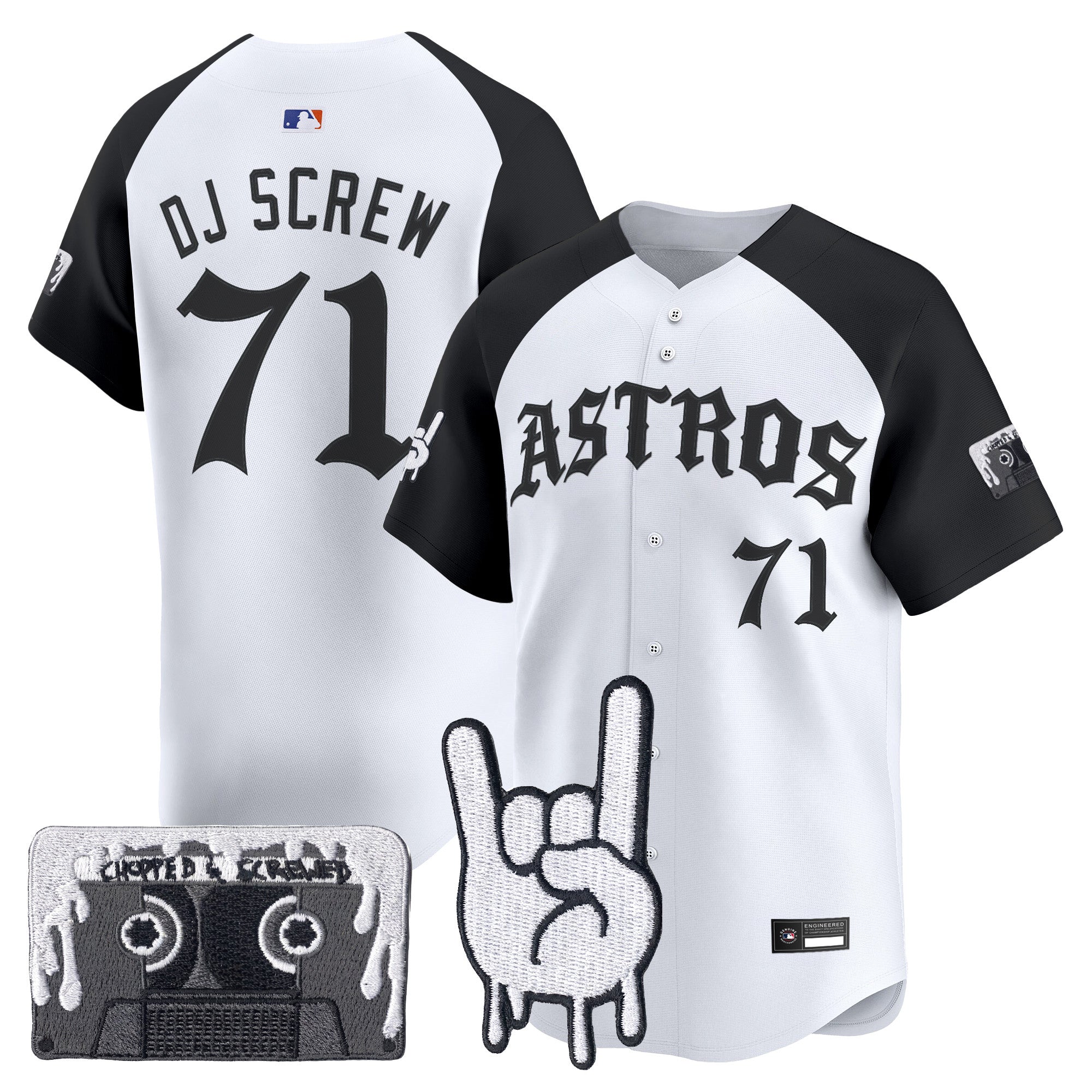 Men's Houston Astros Dj Screw Vapor Premier Limited Jersey - Gothic Edition - All Stitched