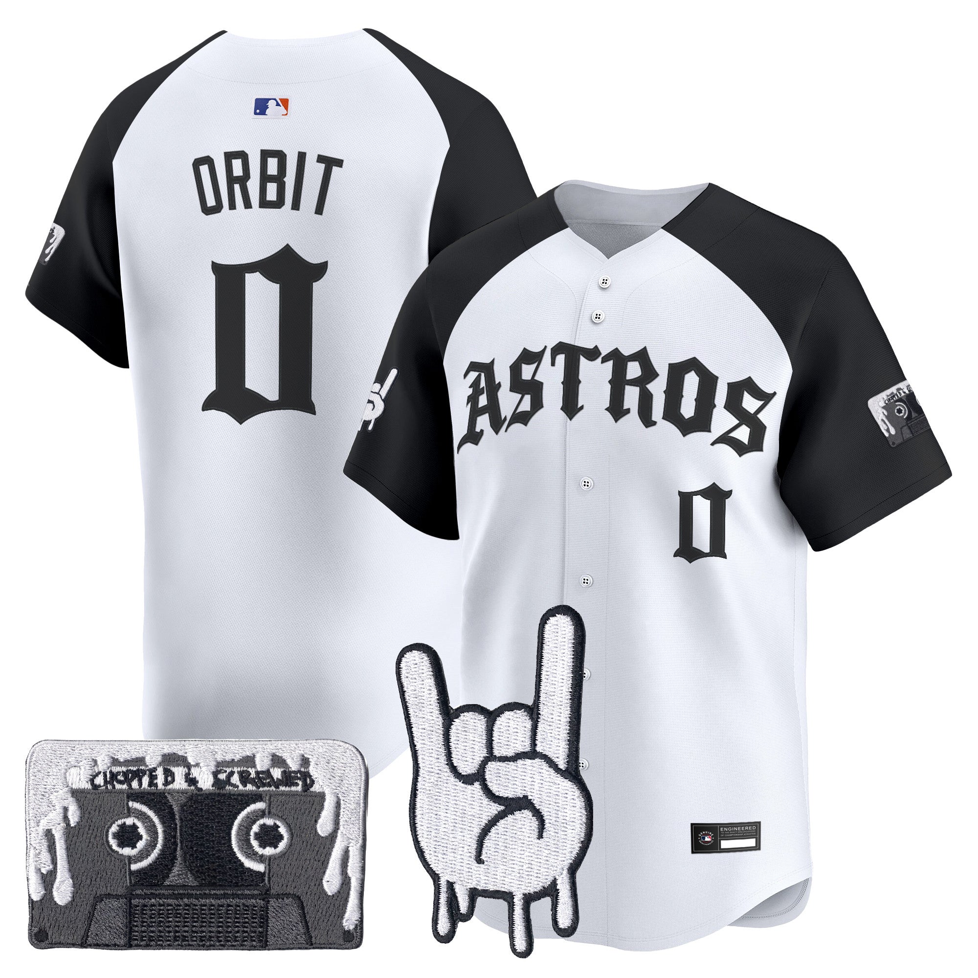 Men's Houston Astros Dj Screw Vapor Premier Limited Jersey - Gothic Edition - All Stitched