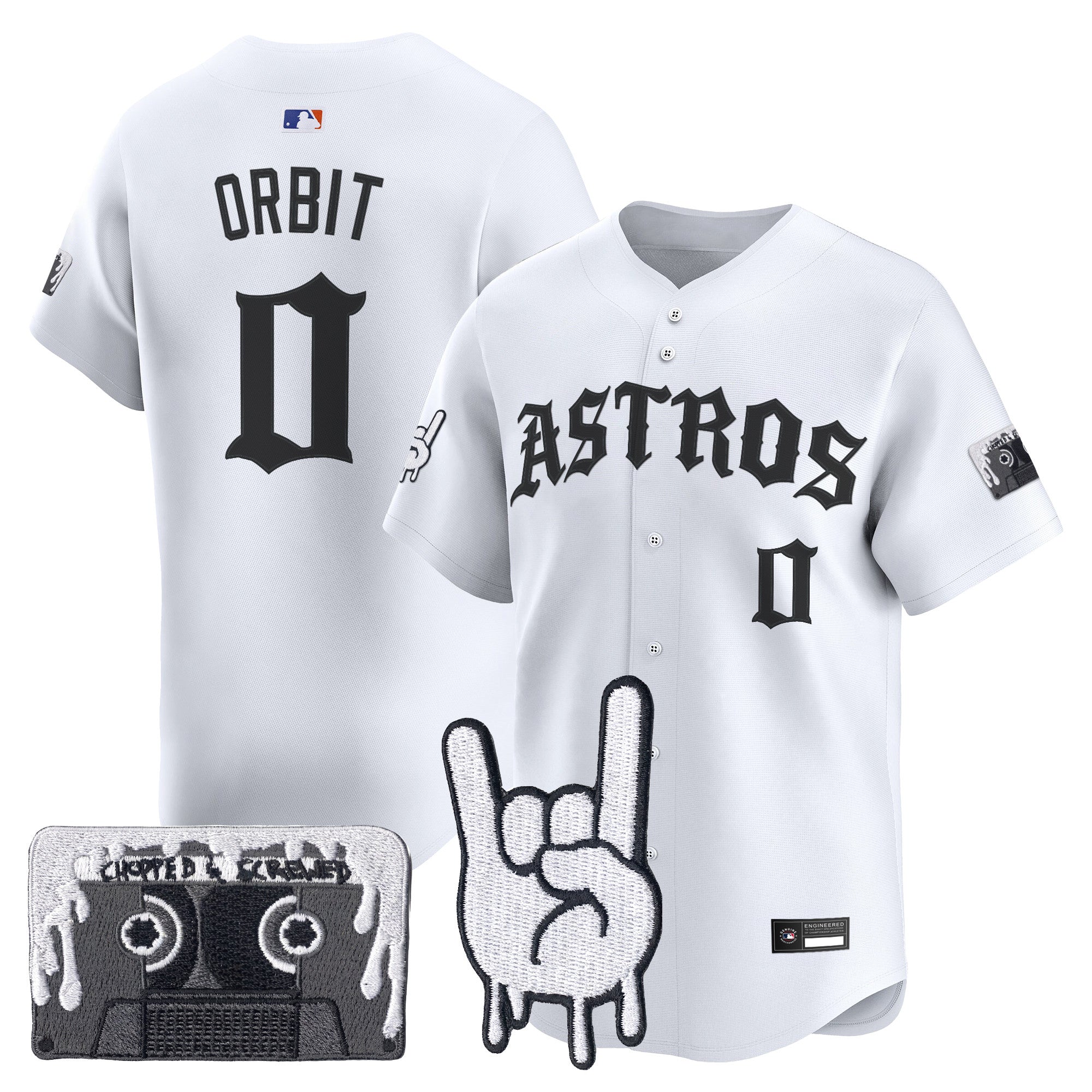Men's Houston Astros Dj Screw Vapor Premier Limited Jersey - Gothic Edition - All Stitched