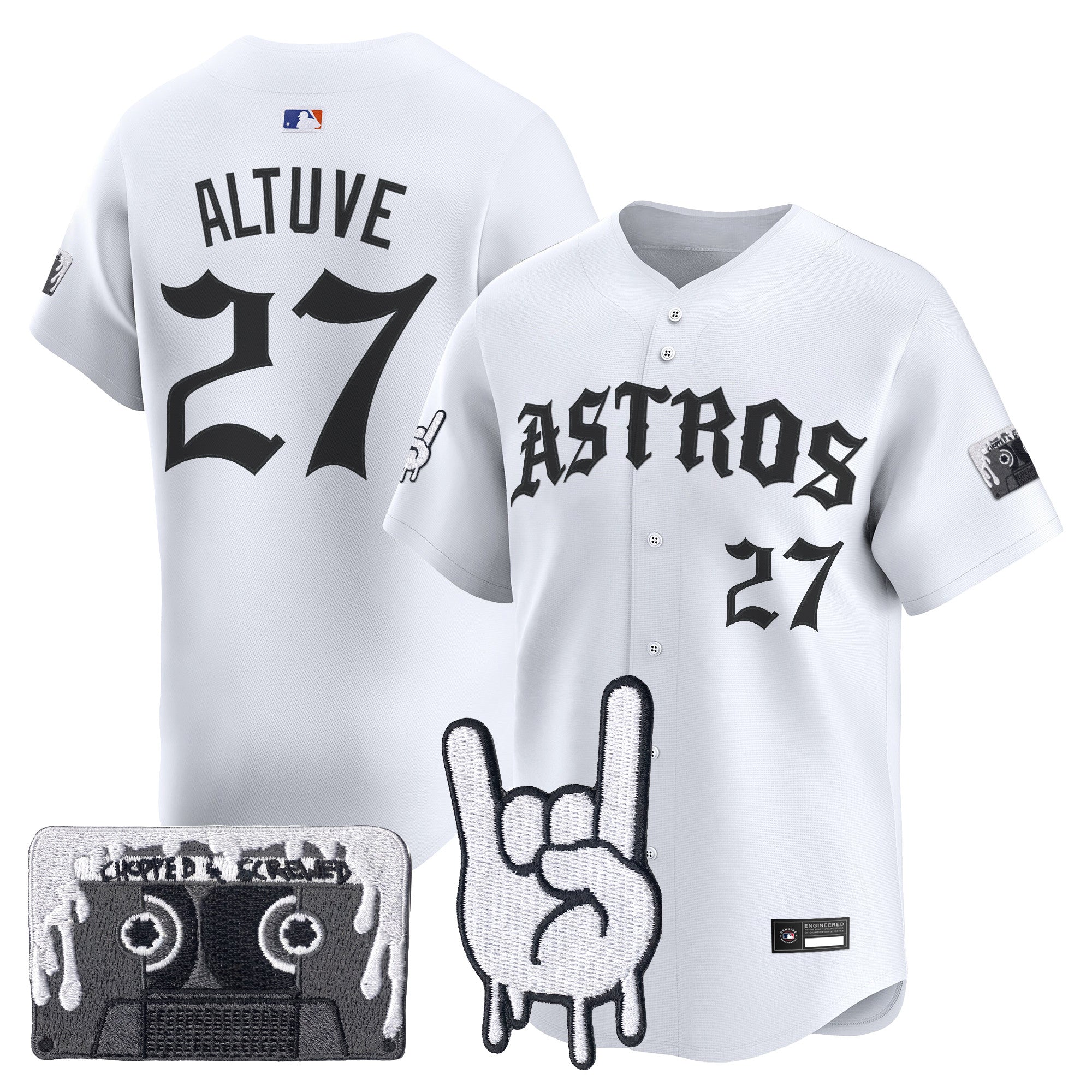Men's Houston Astros Dj Screw Vapor Premier Limited Jersey - Gothic Edition - All Stitched