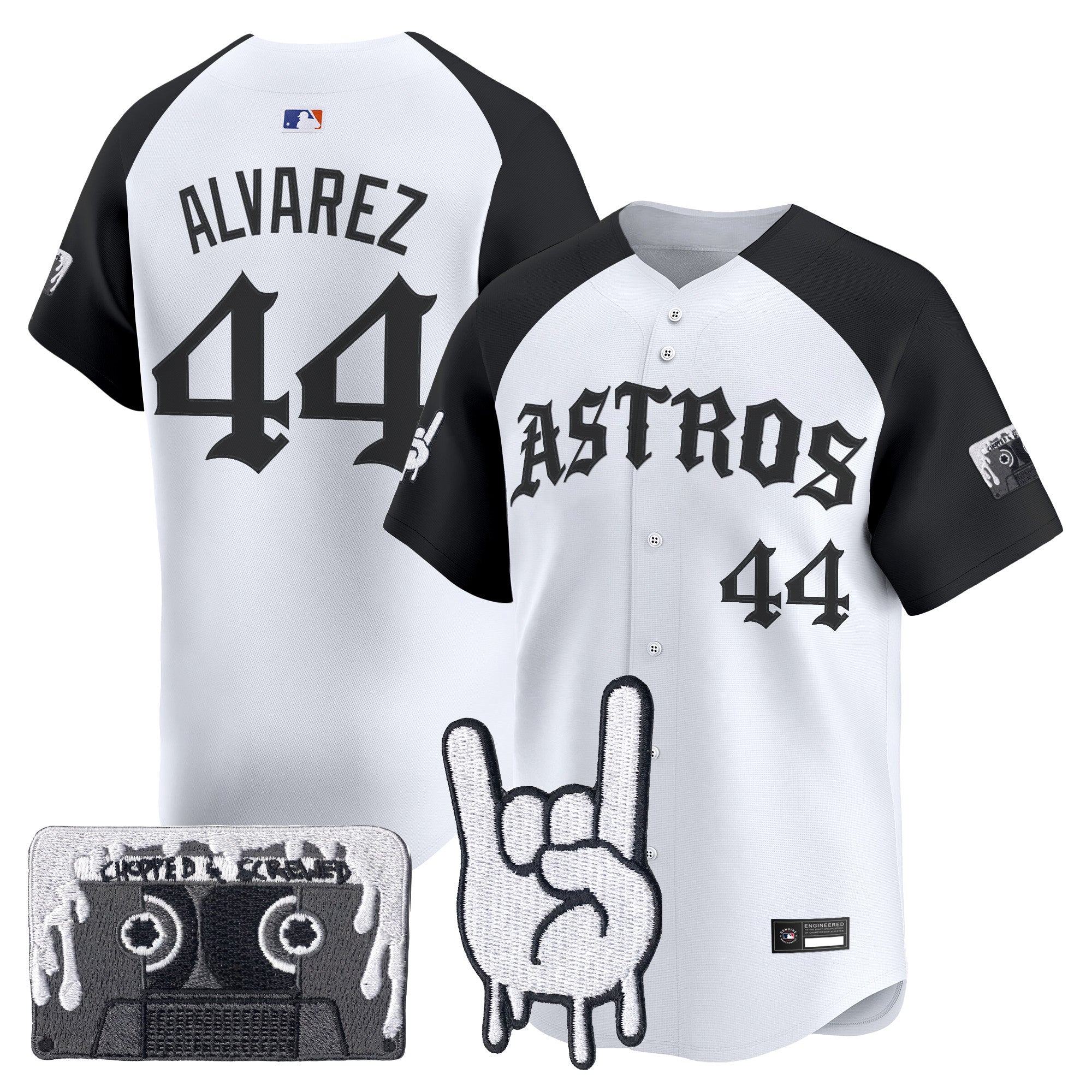 Men's Houston Astros Dj Screw Vapor Premier Limited Jersey - Gothic Edition - All Stitched