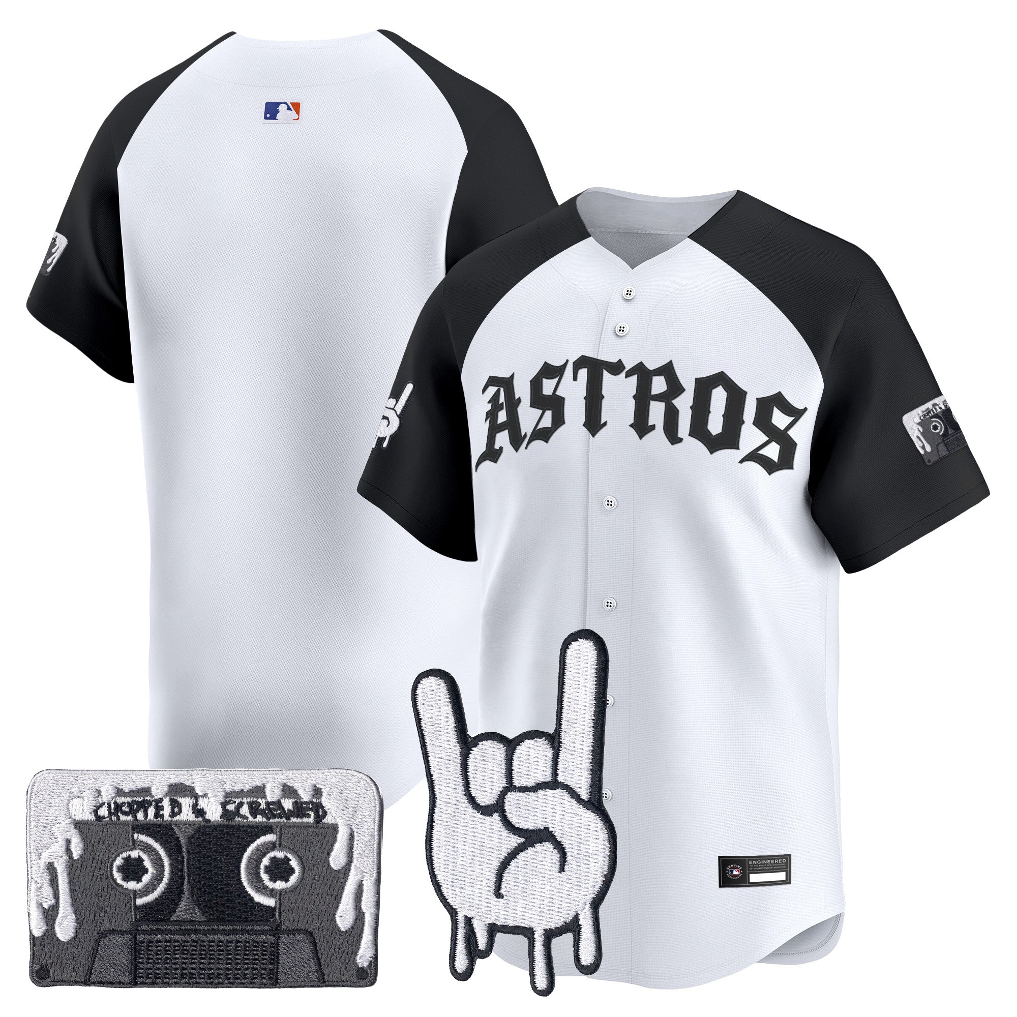 Men's Houston Astros Dj Screw Vapor Premier Limited Jersey - Gothic Edition - All Stitched