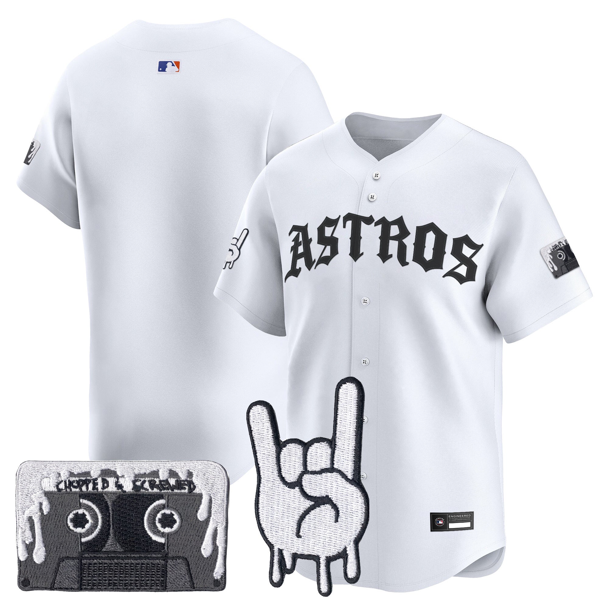 Men's Houston Astros Dj Screw Vapor Premier Limited Jersey - Gothic Edition - All Stitched
