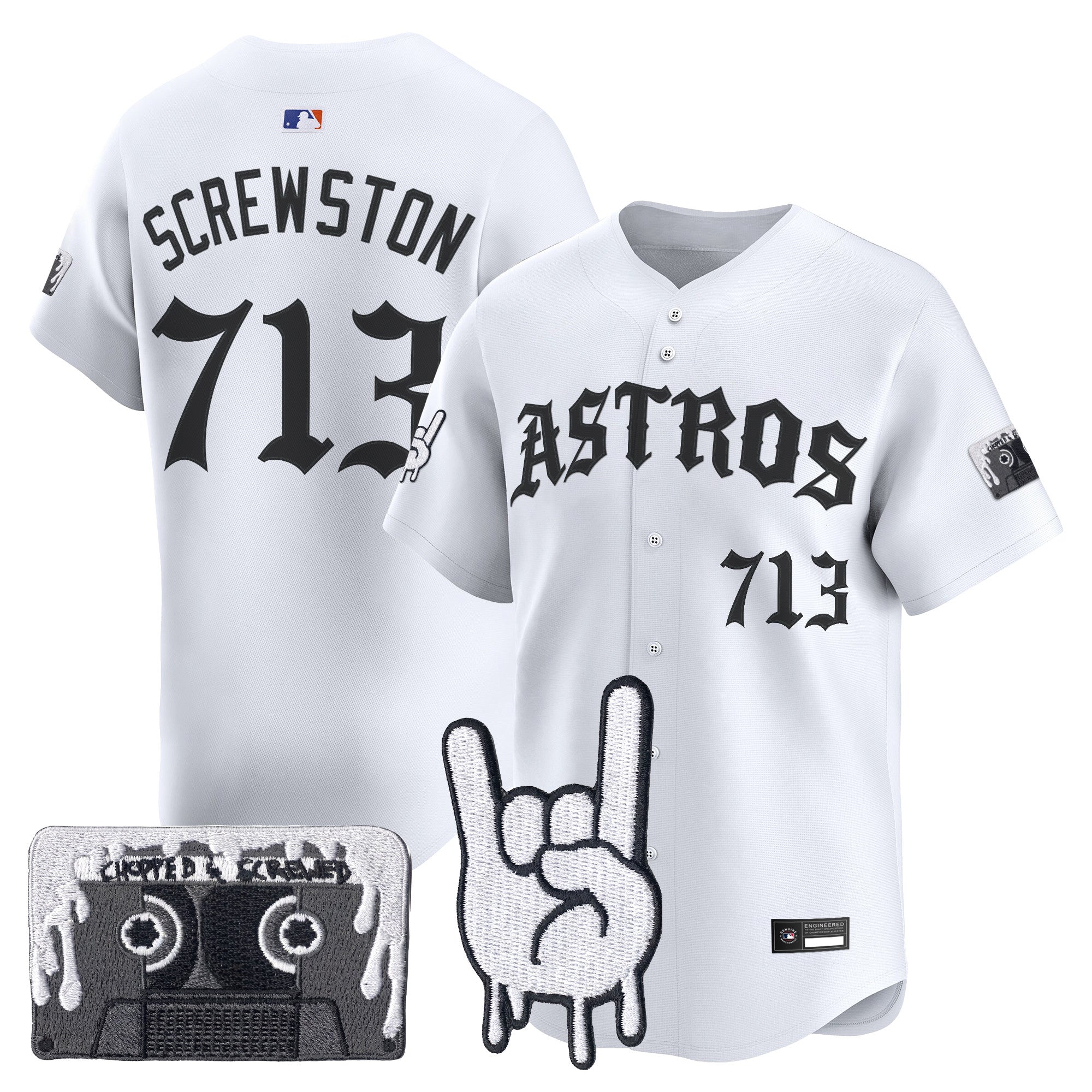Men's Houston Astros Dj Screw Vapor Premier Limited Jersey - Gothic Edition - All Stitched