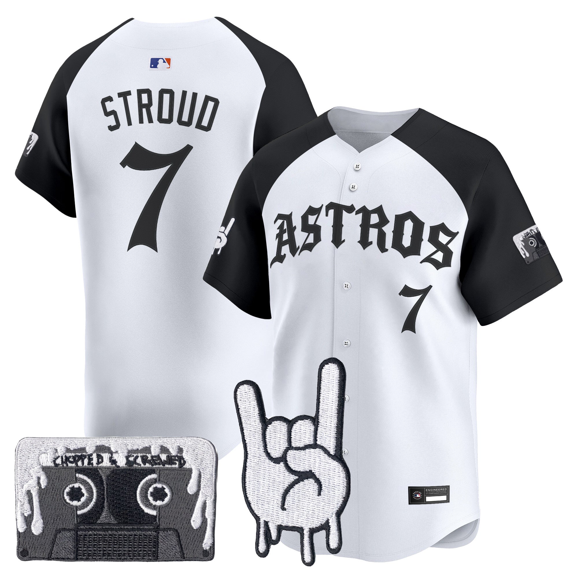 Men's Houston Astros Dj Screw Vapor Premier Limited Jersey - Gothic Edition - All Stitched