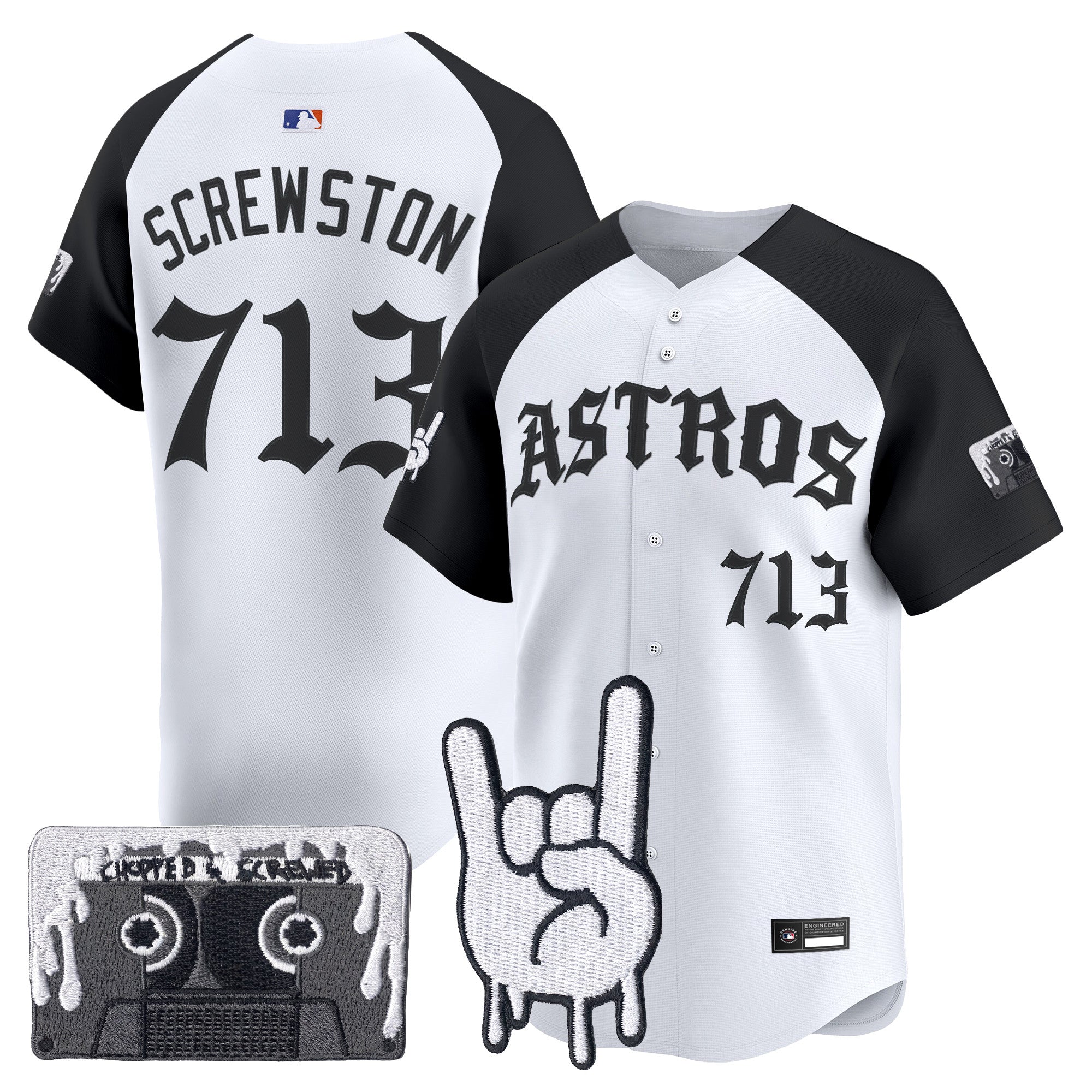 Men's Houston Astros Dj Screw Vapor Premier Limited Jersey - Gothic Edition - All Stitched