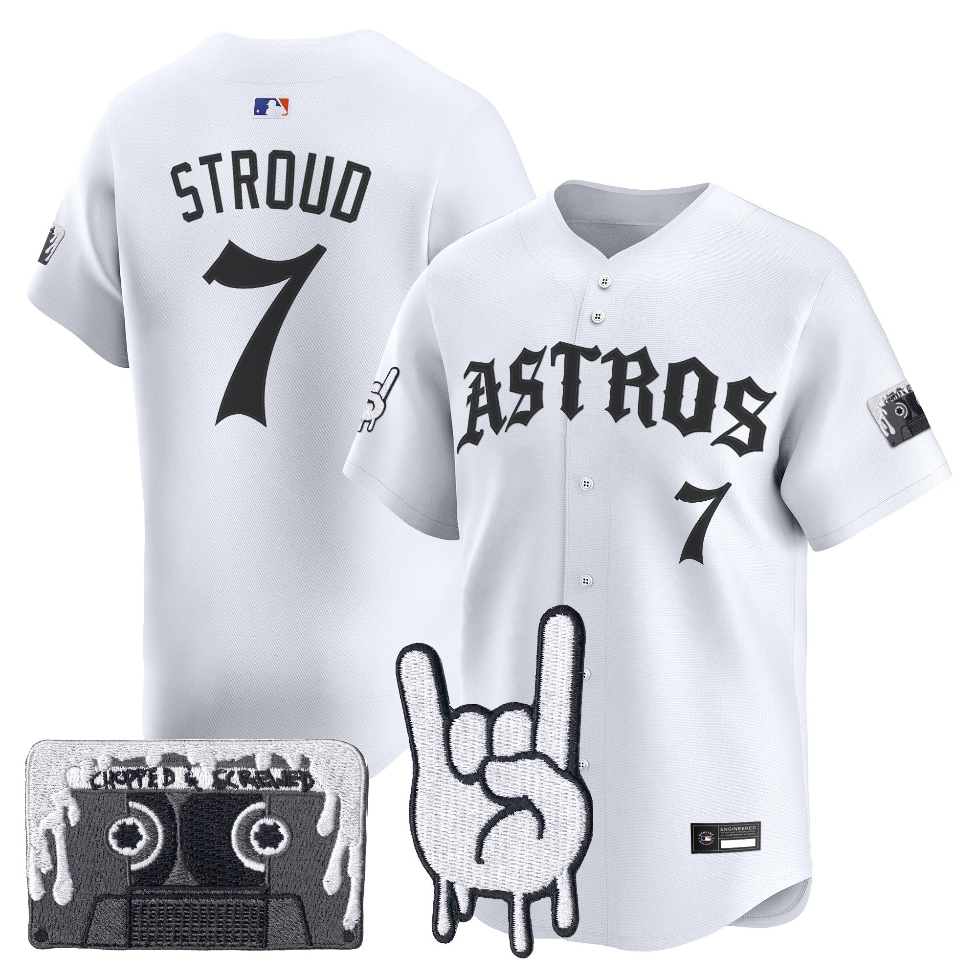 Men's Houston Astros Dj Screw Vapor Premier Limited Jersey - Gothic Edition - All Stitched
