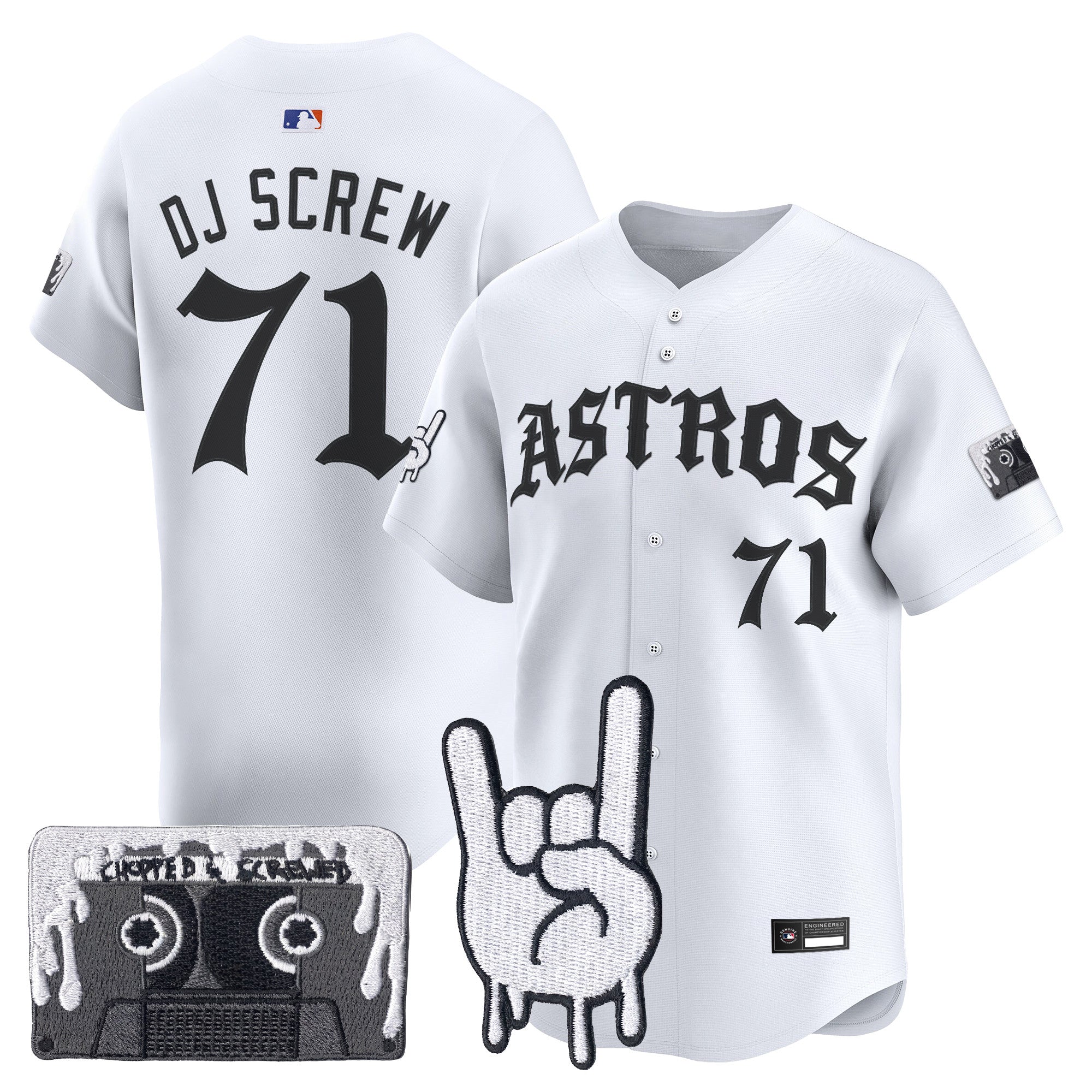 Men's Houston Astros Dj Screw Vapor Premier Limited Jersey - Gothic Edition - All Stitched