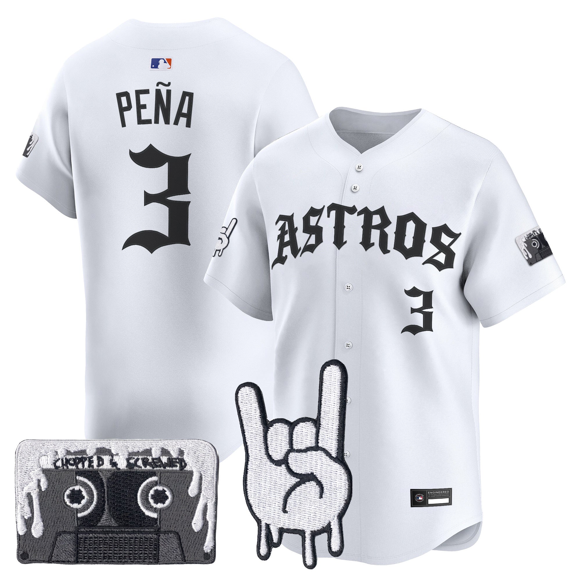 Men's Houston Astros Dj Screw Vapor Premier Limited Jersey - Gothic Edition - All Stitched