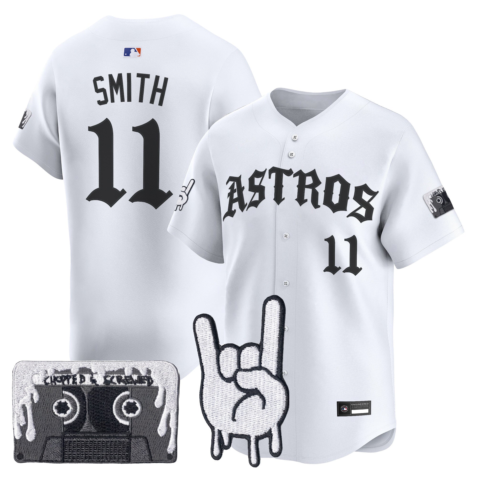 Men's Houston Astros Dj Screw Vapor Premier Limited Jersey - Gothic Edition - All Stitched