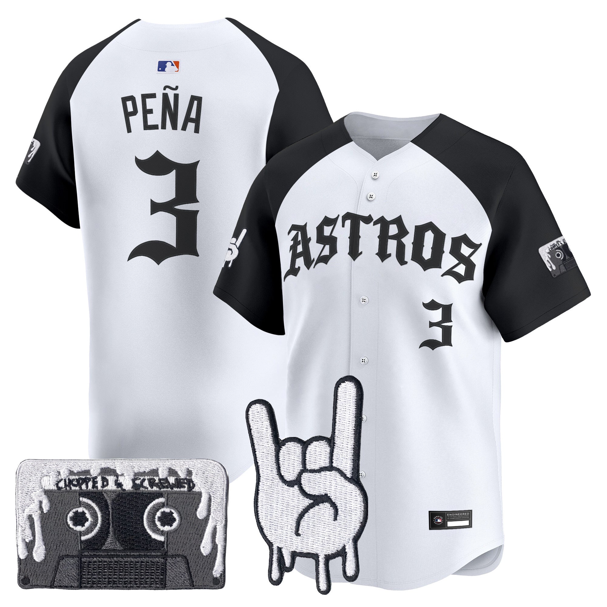 Men's Houston Astros Dj Screw Vapor Premier Limited Jersey - Gothic Edition - All Stitched