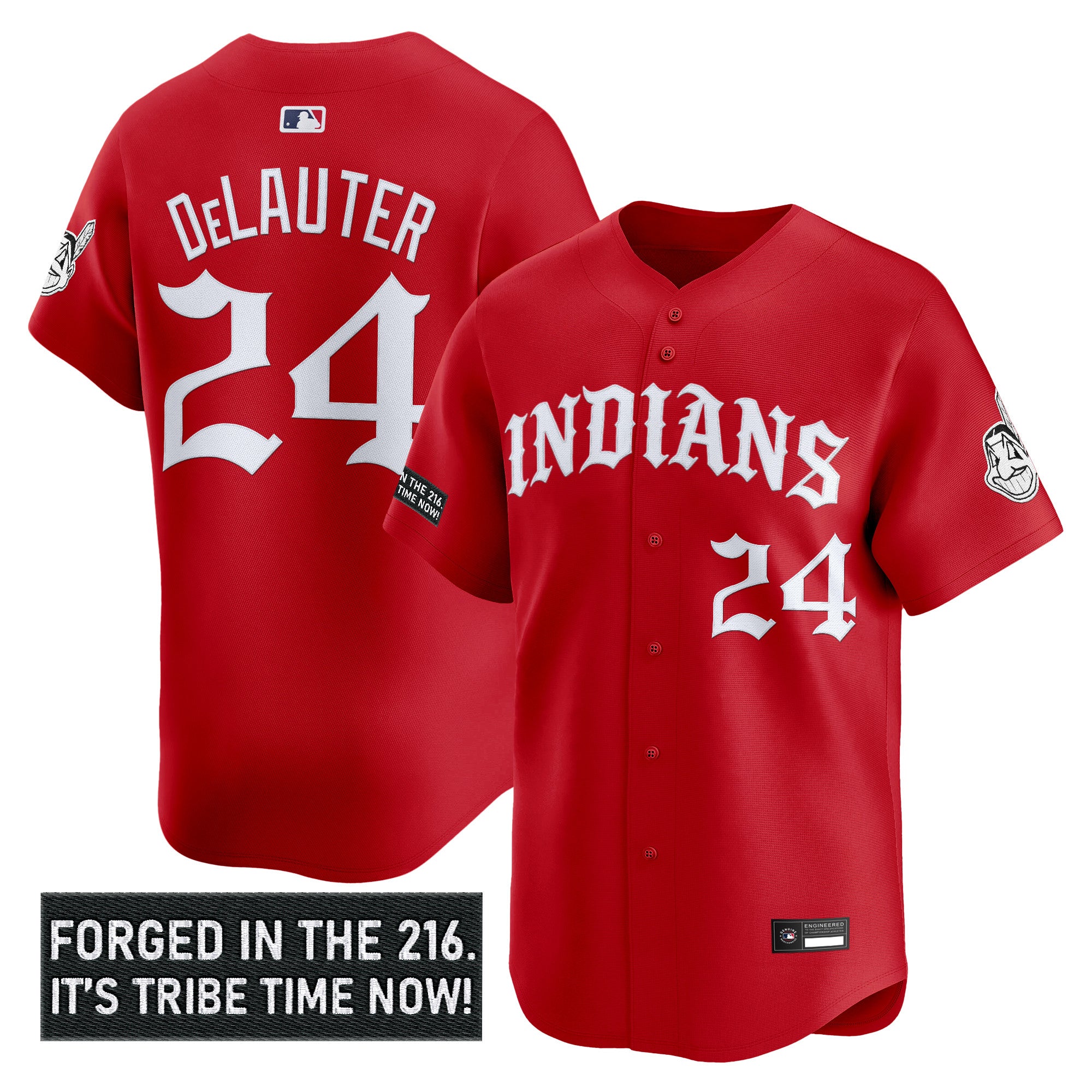 Men's Cleveland Indians 'Old English Edition' Vapor Premier Limited Jersey - All Stitched
