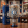 Detroit Tigers 40 oz Tumbler with Handle and Lid