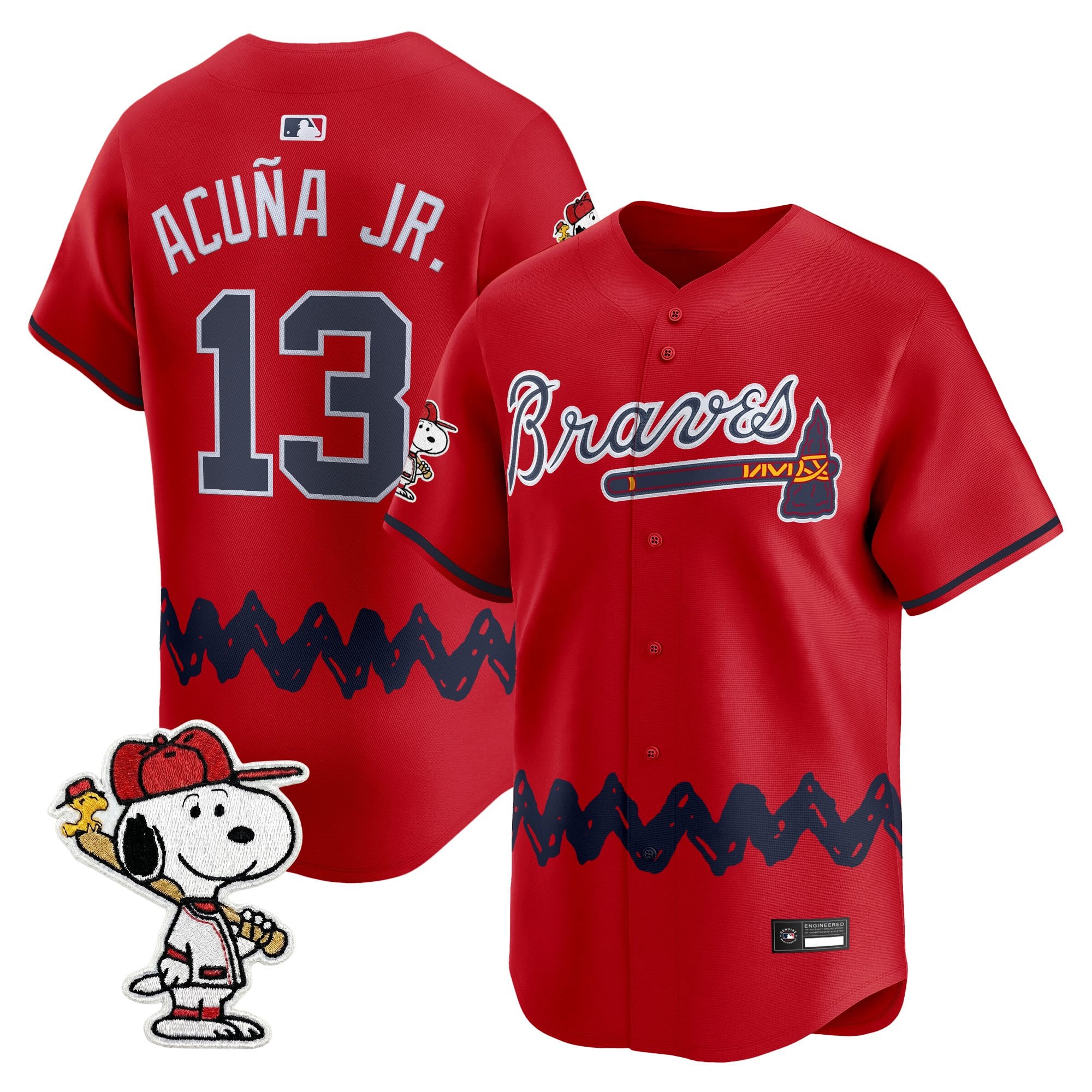 Men's Atlanta Braves x Peanuts Vapor Premier Limited Jersey - Stitched